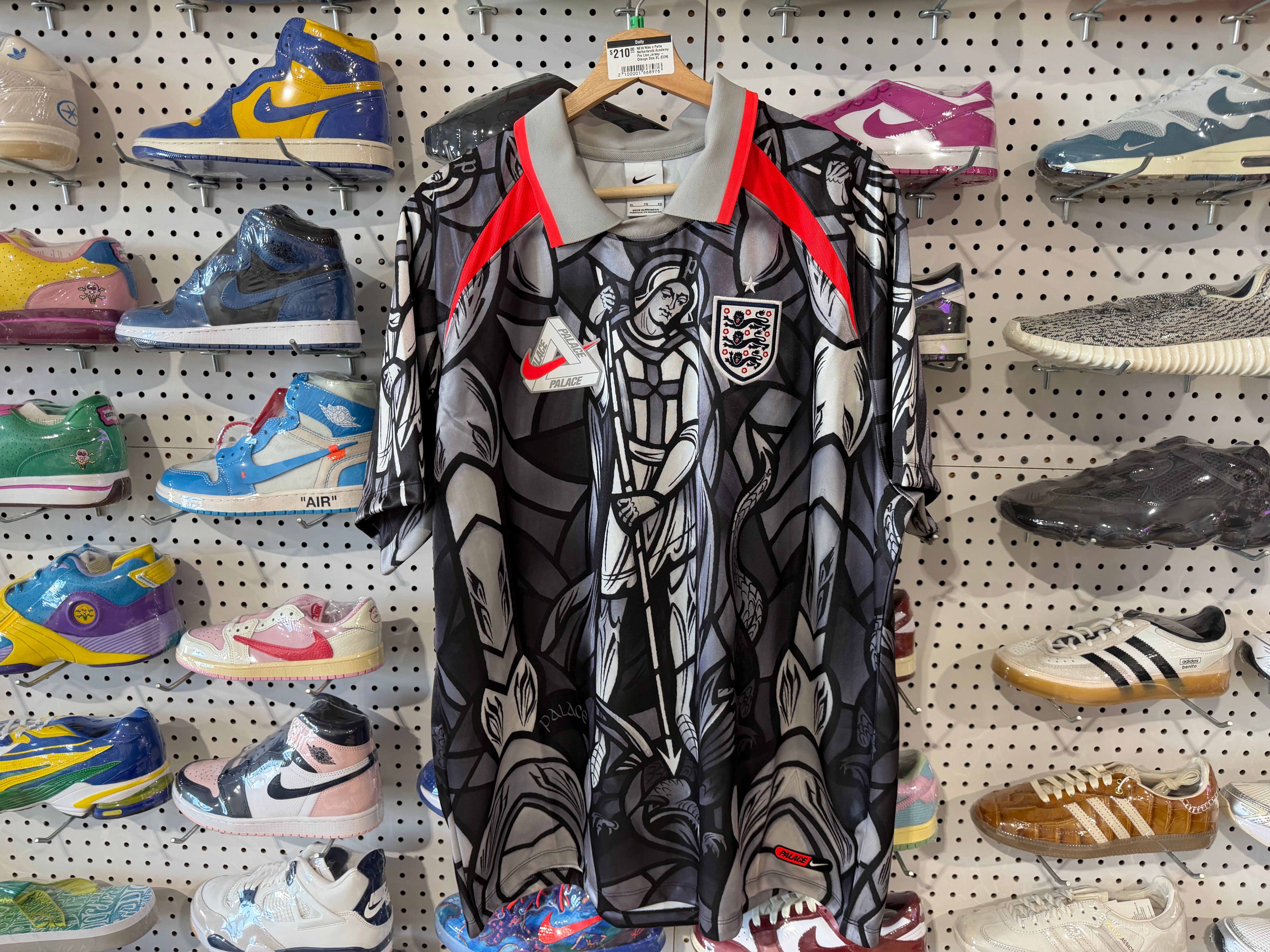 NEW Palace x Nike England Dri-FIT Football Jersey - Grey Size XL