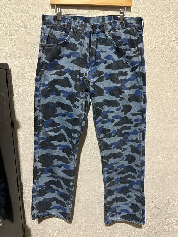 USED Bape Camo Denim - Blue Size Large