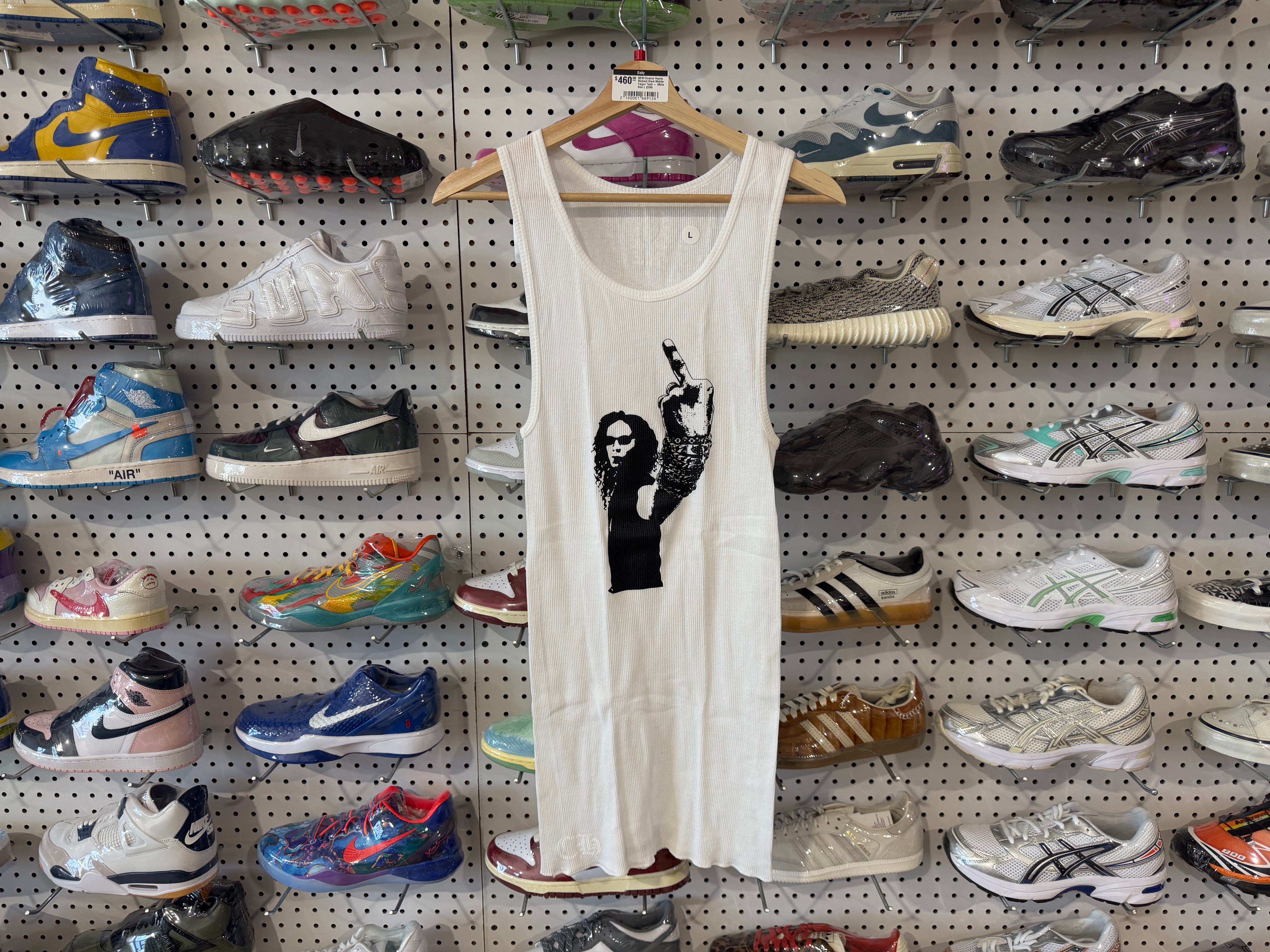 NEW Chrome Hearts Richard Stark Middle Finger Tank - White Size L