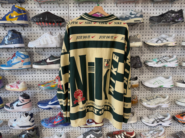 USED Nike x CPFM Long Sleeve Polo - Cream/Green Size XL