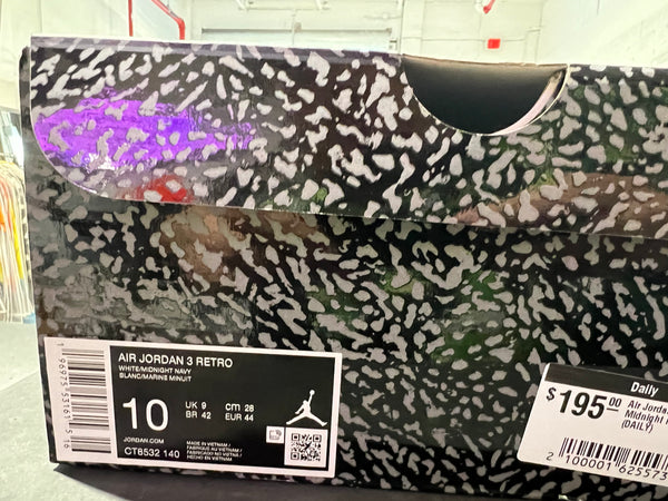 Air Jordan 3 Retro - Midnight Navy Size 10