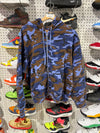 USED Supreme Zip Up Hoodie - Blue Camo Size Medium