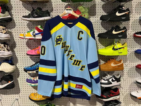 NEW Supreme Patches Hockey Jersey - Light Blue Size Large