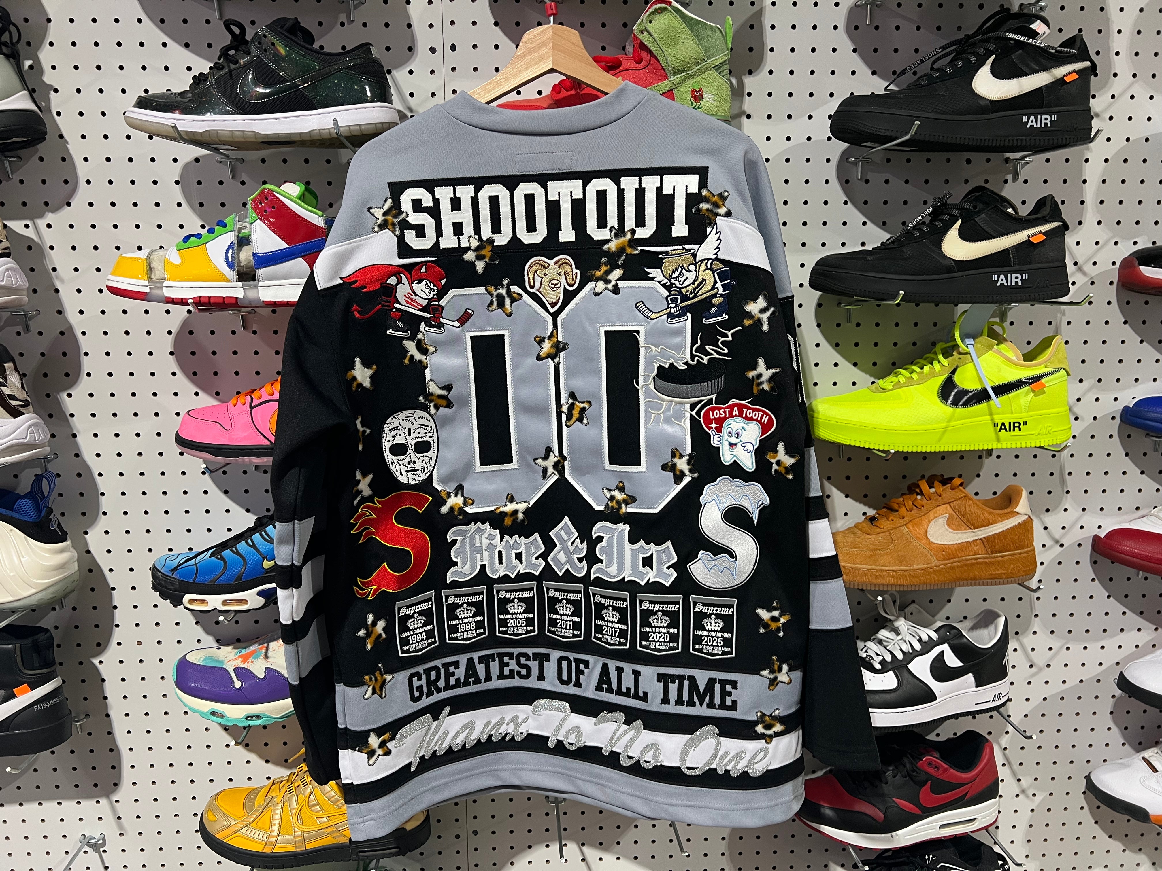 NEW Supreme Patches Hockey Jersey - Black Size Large