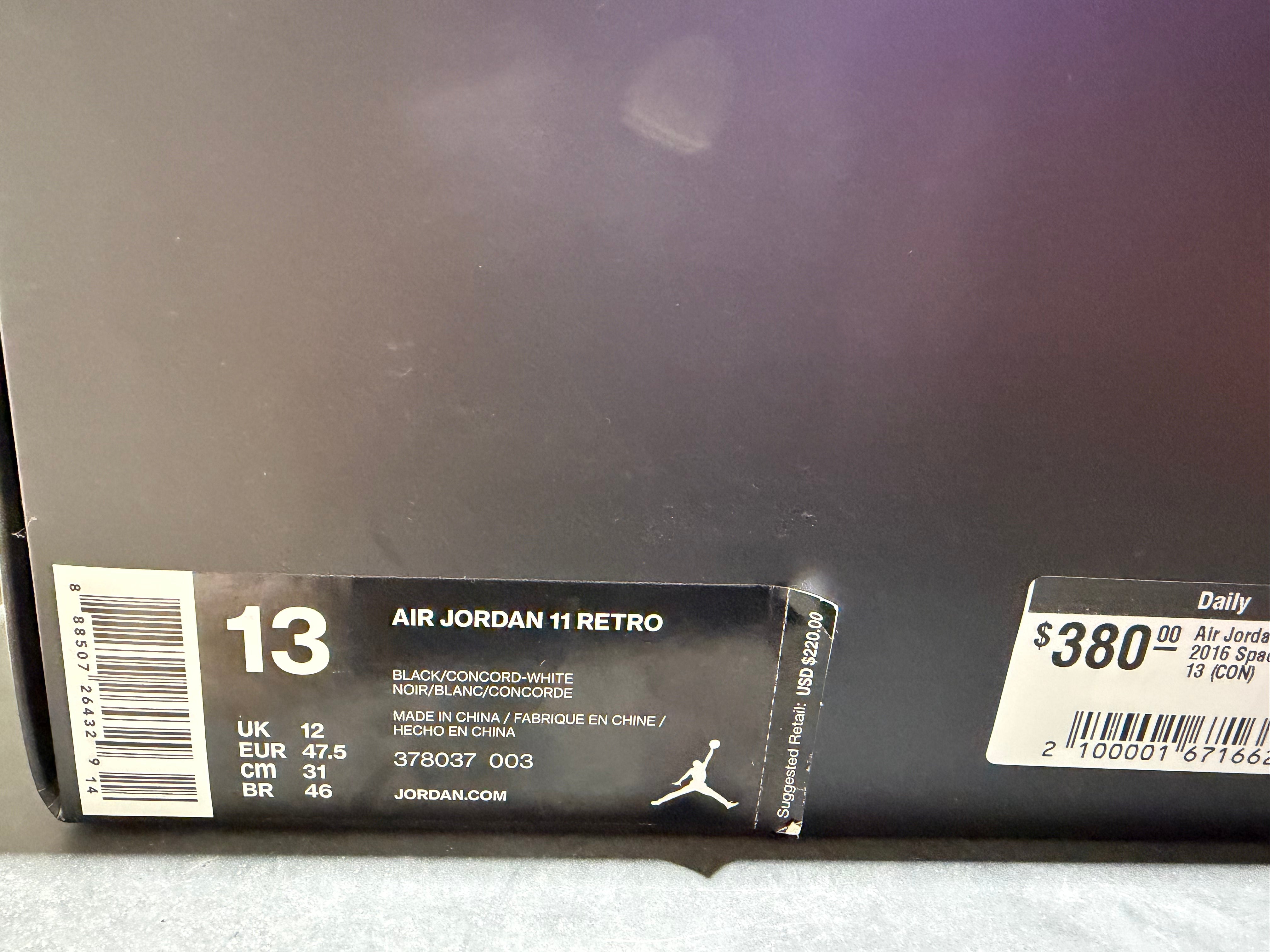 Air Jordan 11 Retro - 2016 Space Jam Size 13