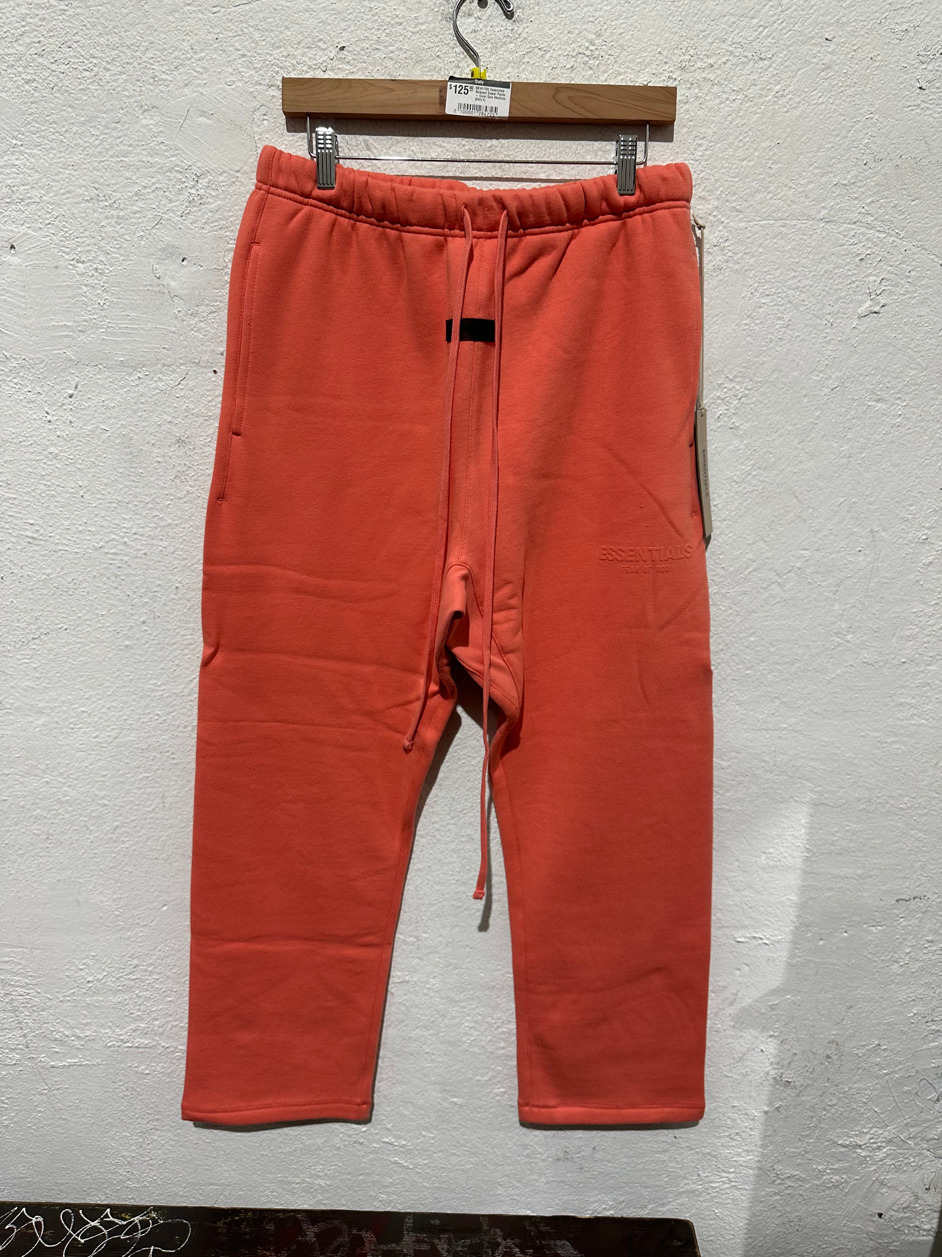 NEW FOG Essentials Relaxed Sweat Pants - Coral Size Medium