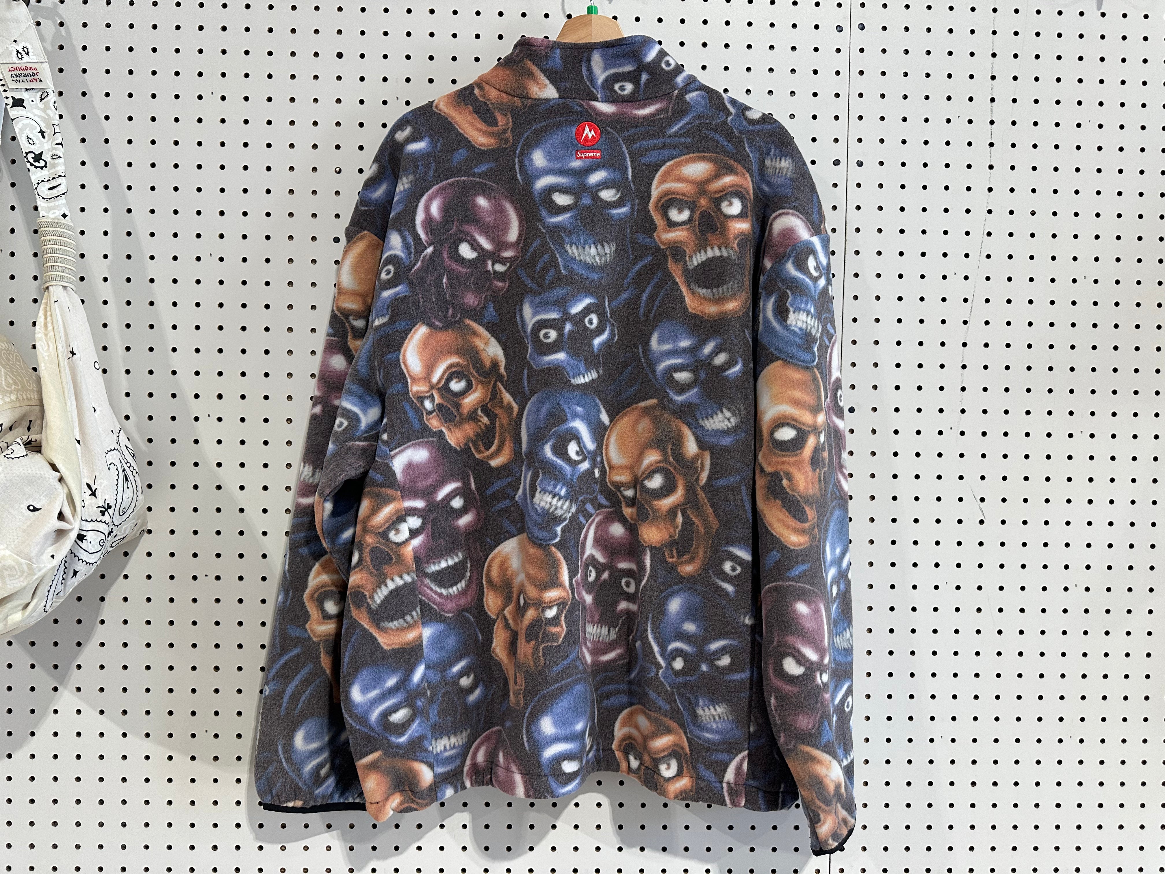 USED Supreme x Marmot Skull Fleece Jacket - Multicolor Size XL