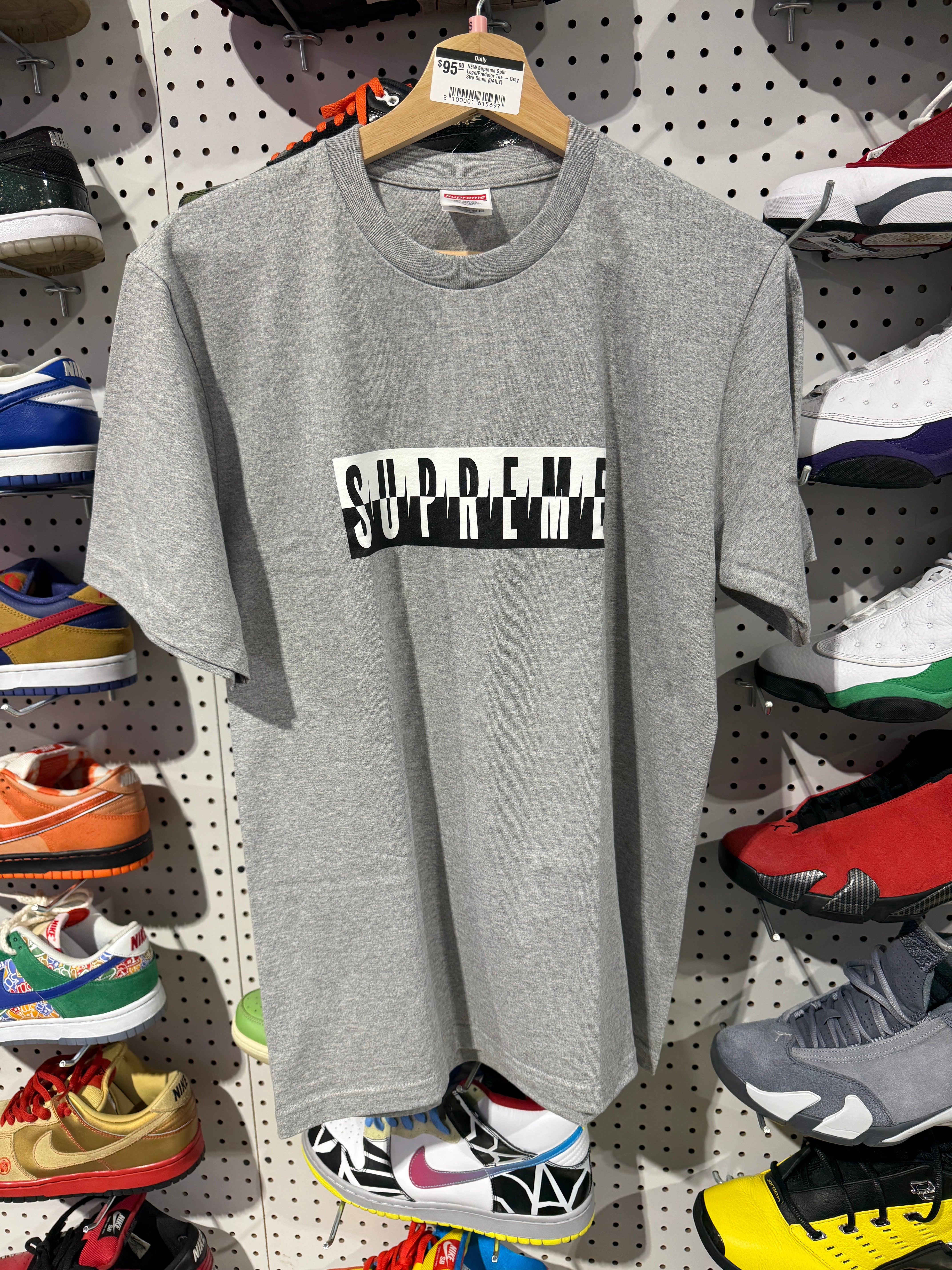 NEW Supreme Split Logo/Predator Tee - Grey Size XXL