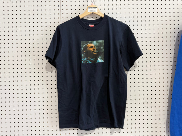USED Supreme Marvin Gaye Tee - Navy Size Small
