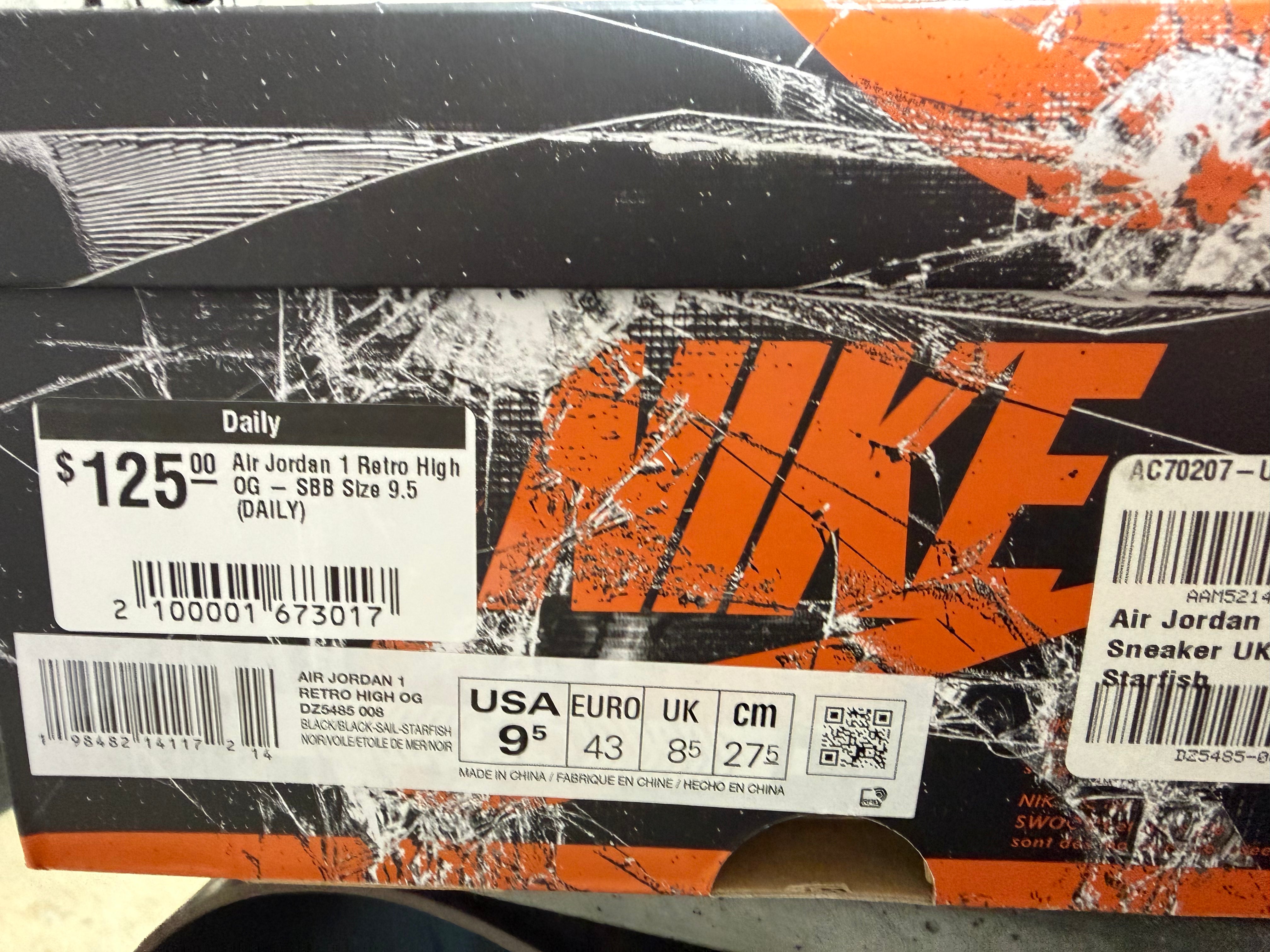 Air Jordan 1 Retro High OG - SBB Size 9.5