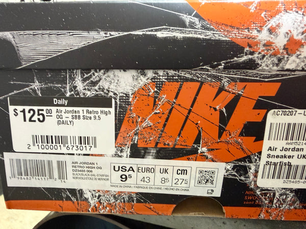 Air Jordan 1 Retro High OG - SBB Size 9.5