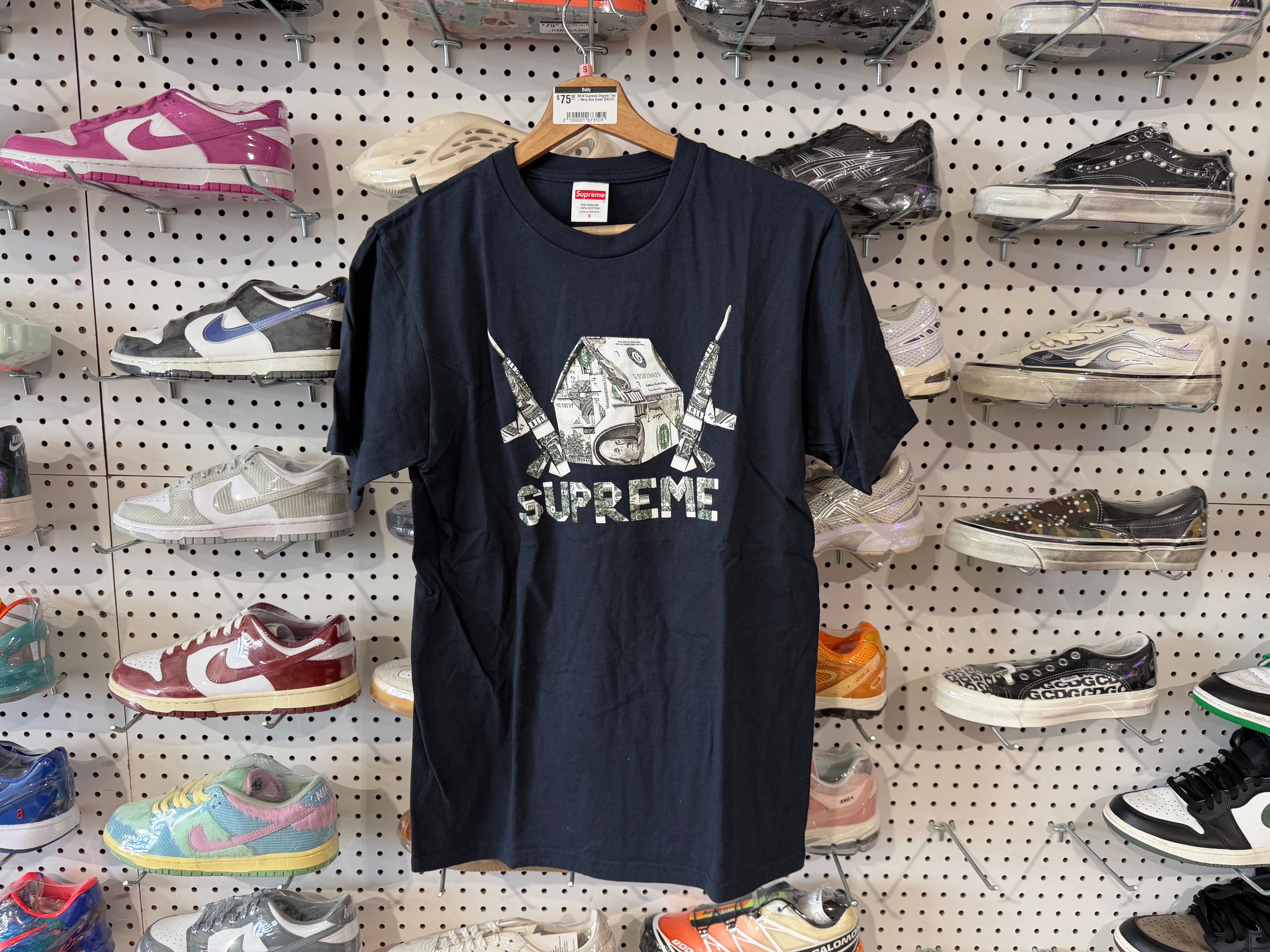 NEW Supreme Origami Tee -Navy Size Small