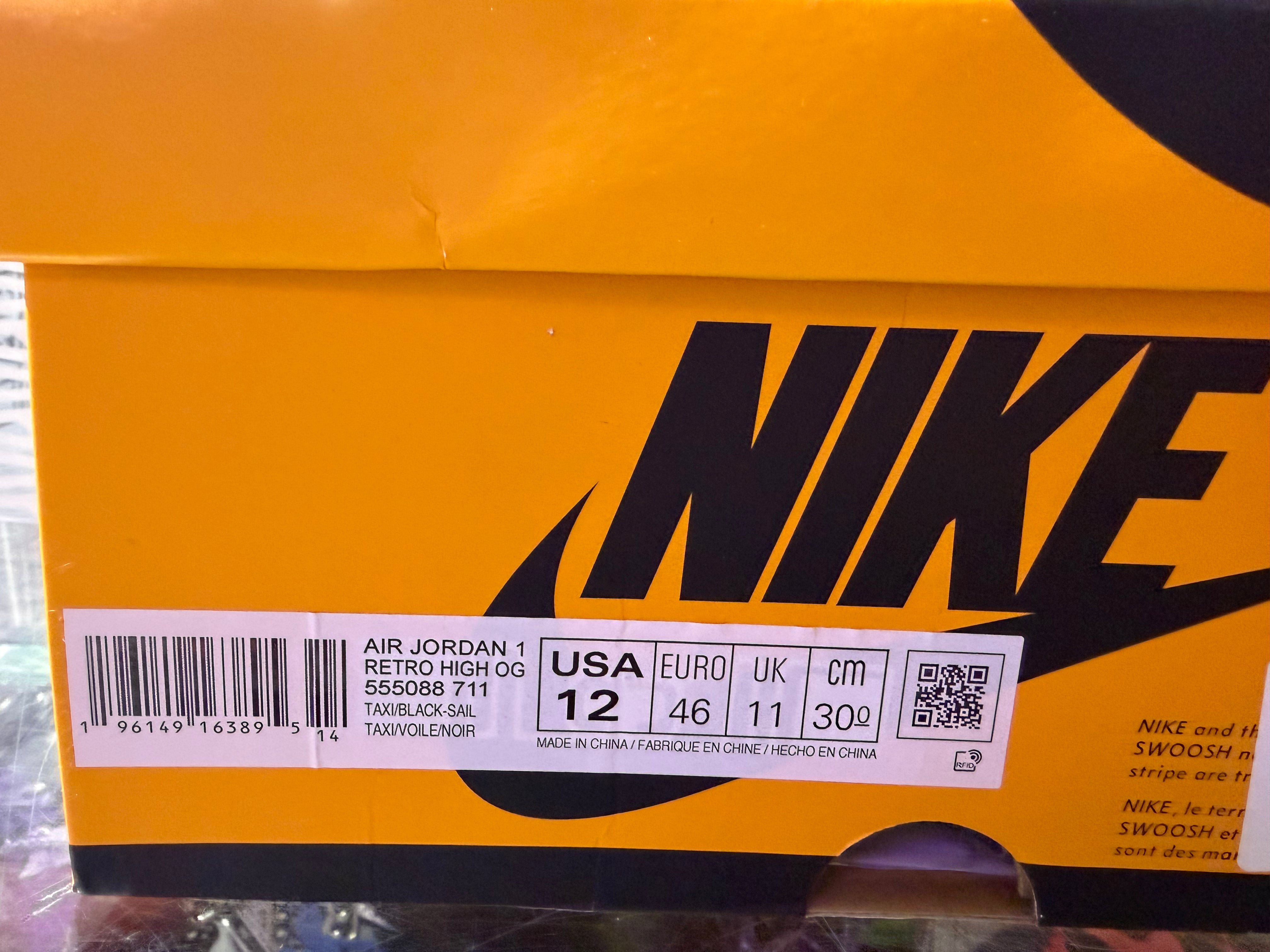 Air Jordan 1 Retro High OG - Taxi Size 12