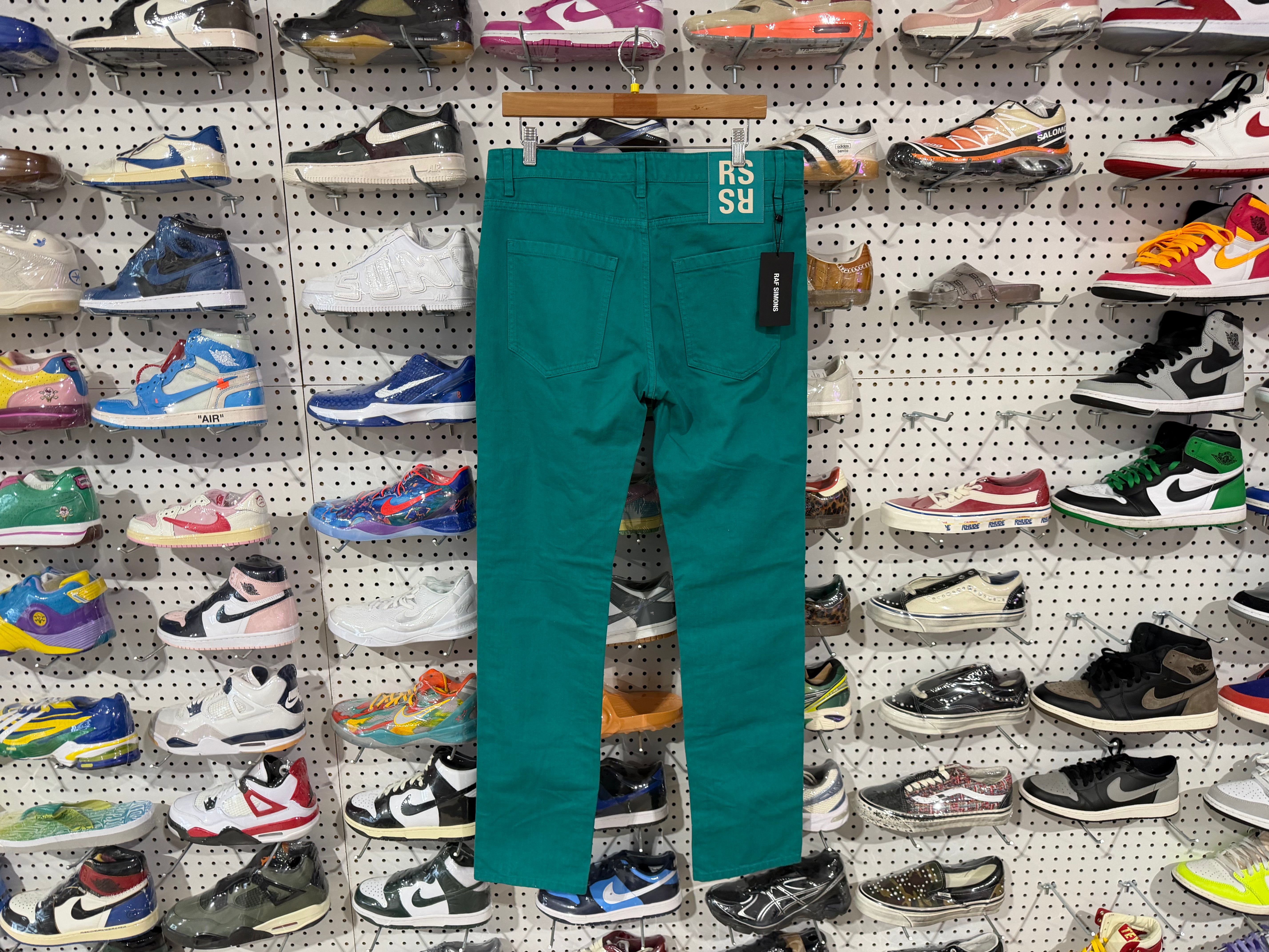NEW Raf Simons Slim Fit Denim Pants - Green Size 32
