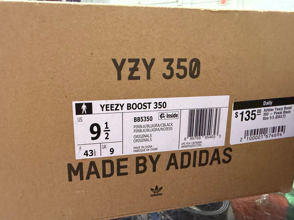 Adidas Yeezy Boost 350 - Pirate Black Size 9.5