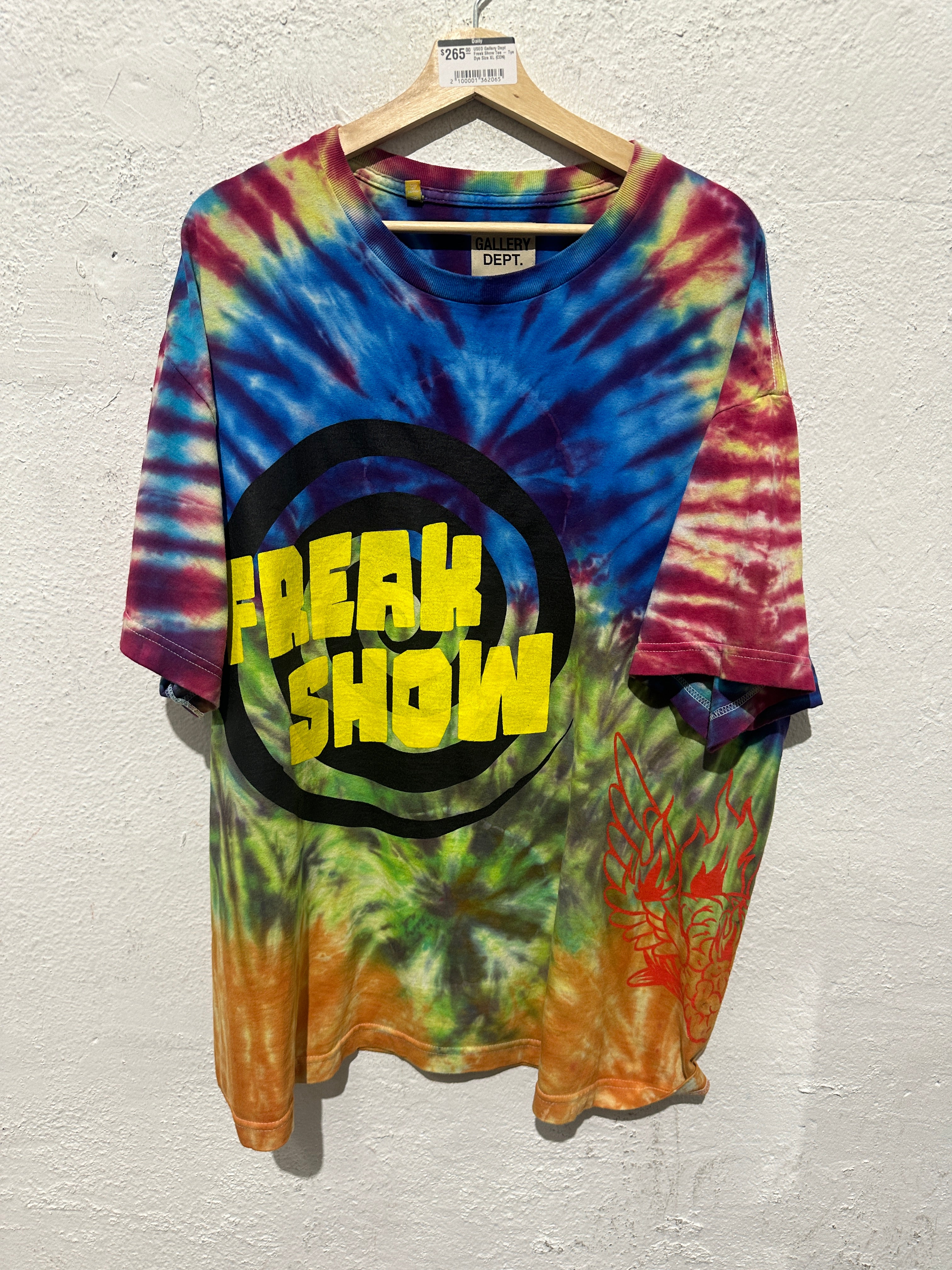 USED Gallery Dept Freak Show Tee - Tye Dye Size XL