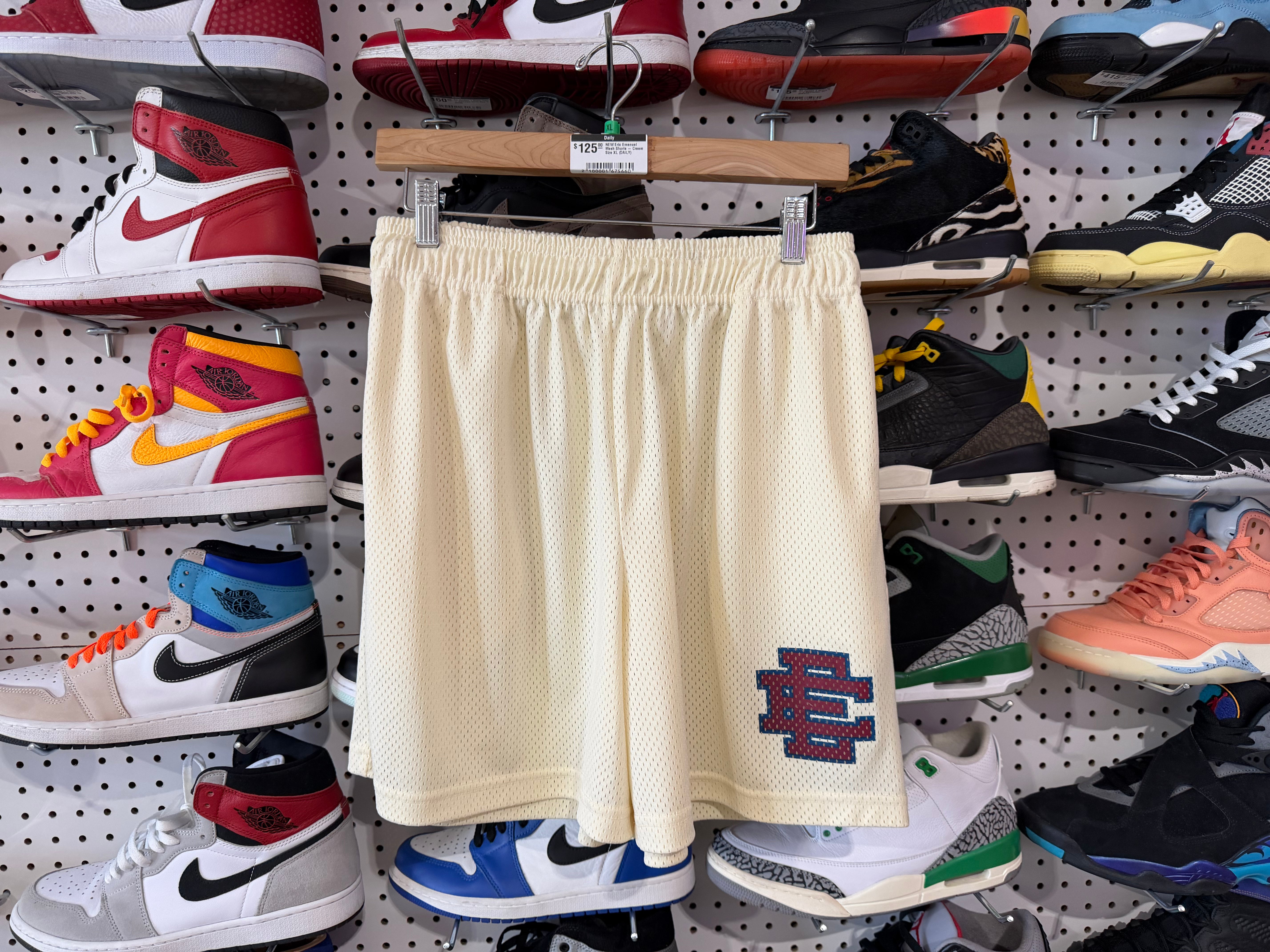 NEW Eric Emanuel Mesh Shorts - Cream Size XL