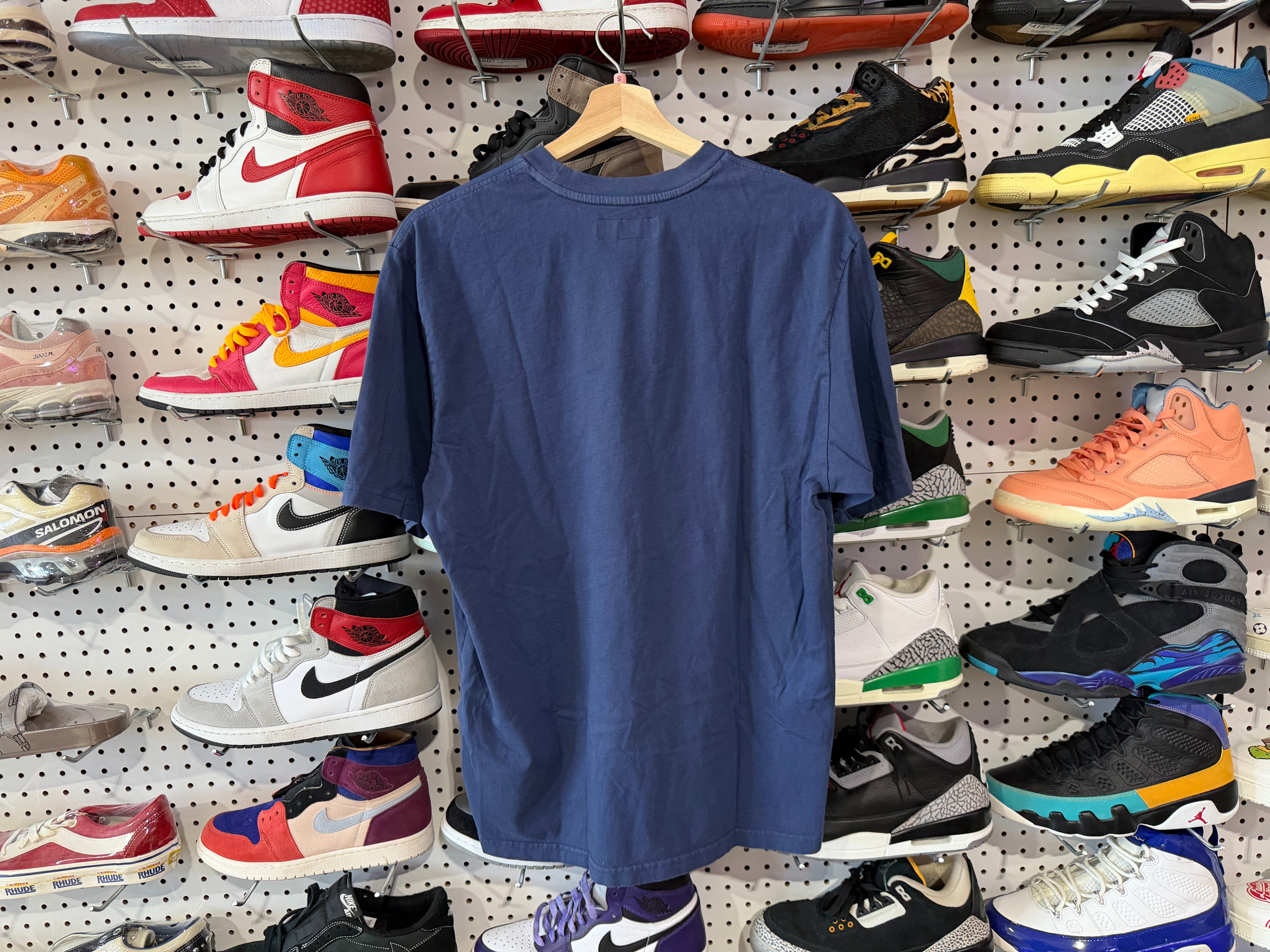 USED Supreme Embroidered Logo Tee - Navy Size Small