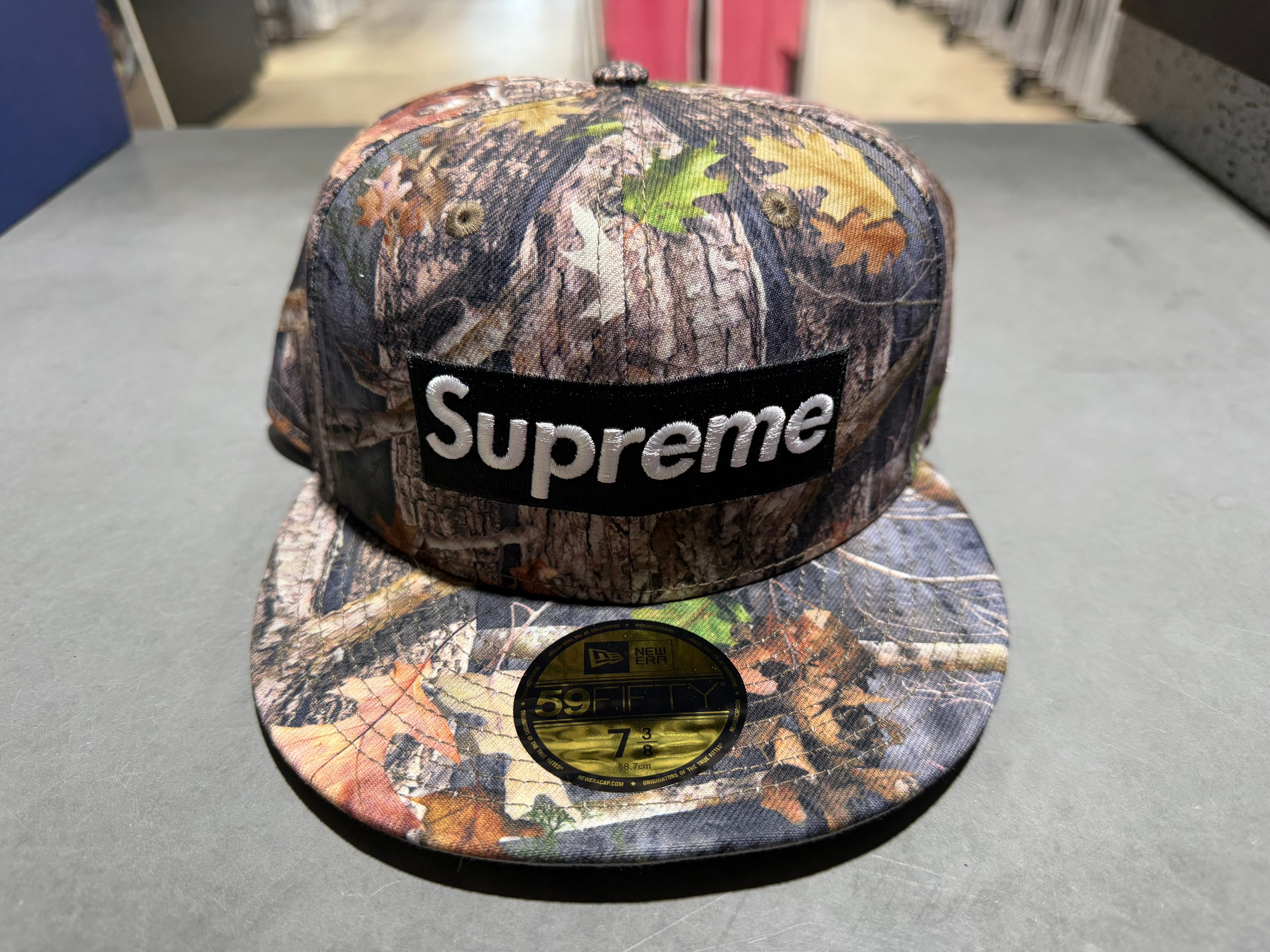 NEW Supreme Ghostface Box Logo New Era 59Fifty Cap - Camo Size 7 3/8