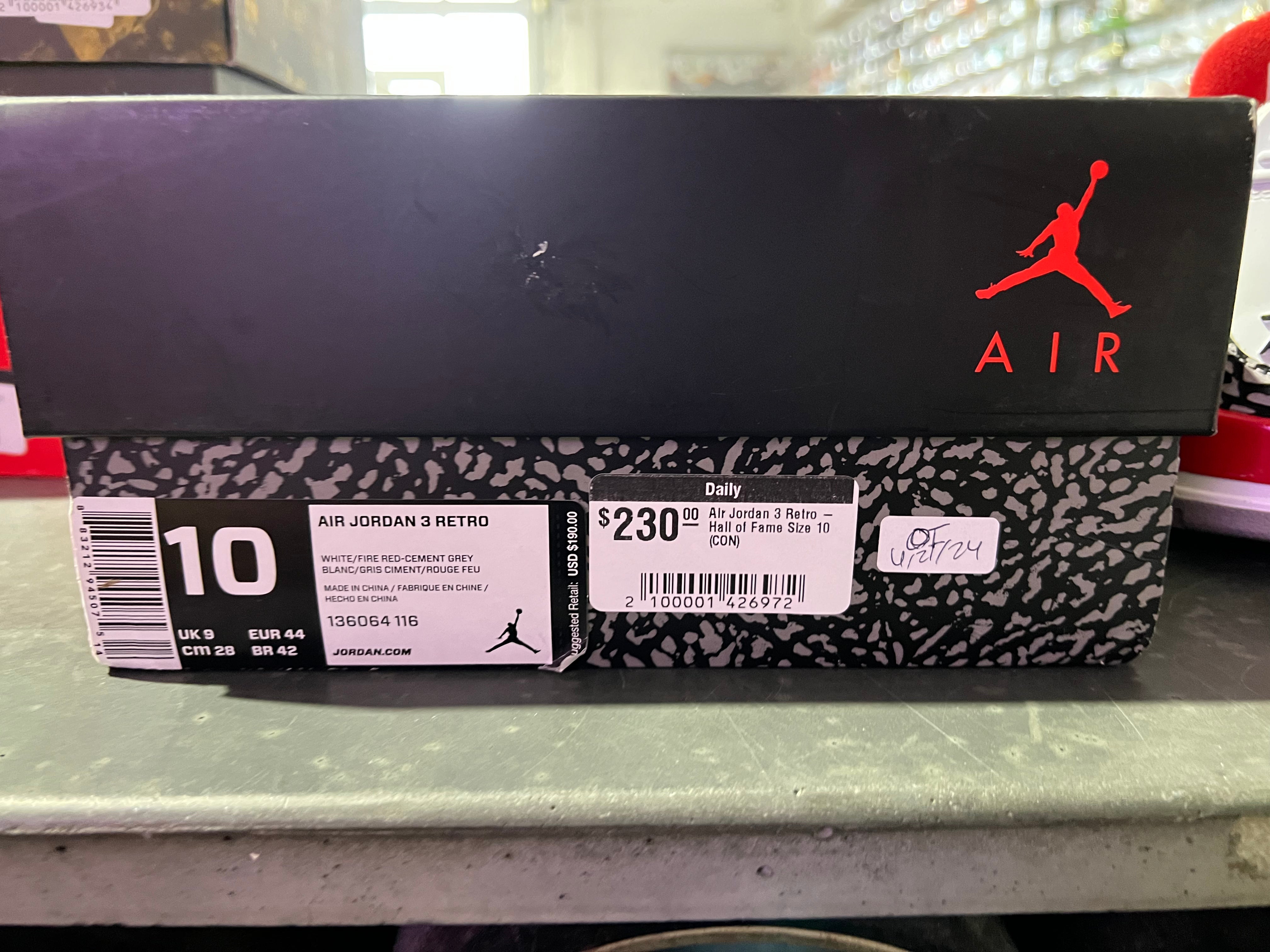Air Jordan 3 Retro - Hall of Fame Size 10