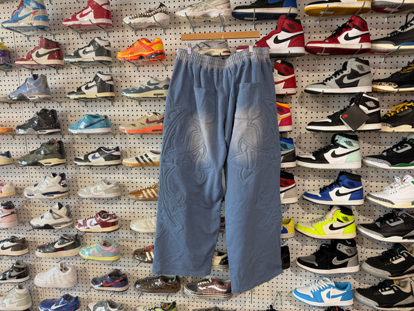 NEW Vale Embossed Sweatpants - Blue Size Large