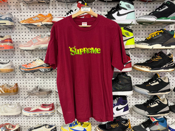 USED Supreme Shrek Tee - Cardinal Size Medium