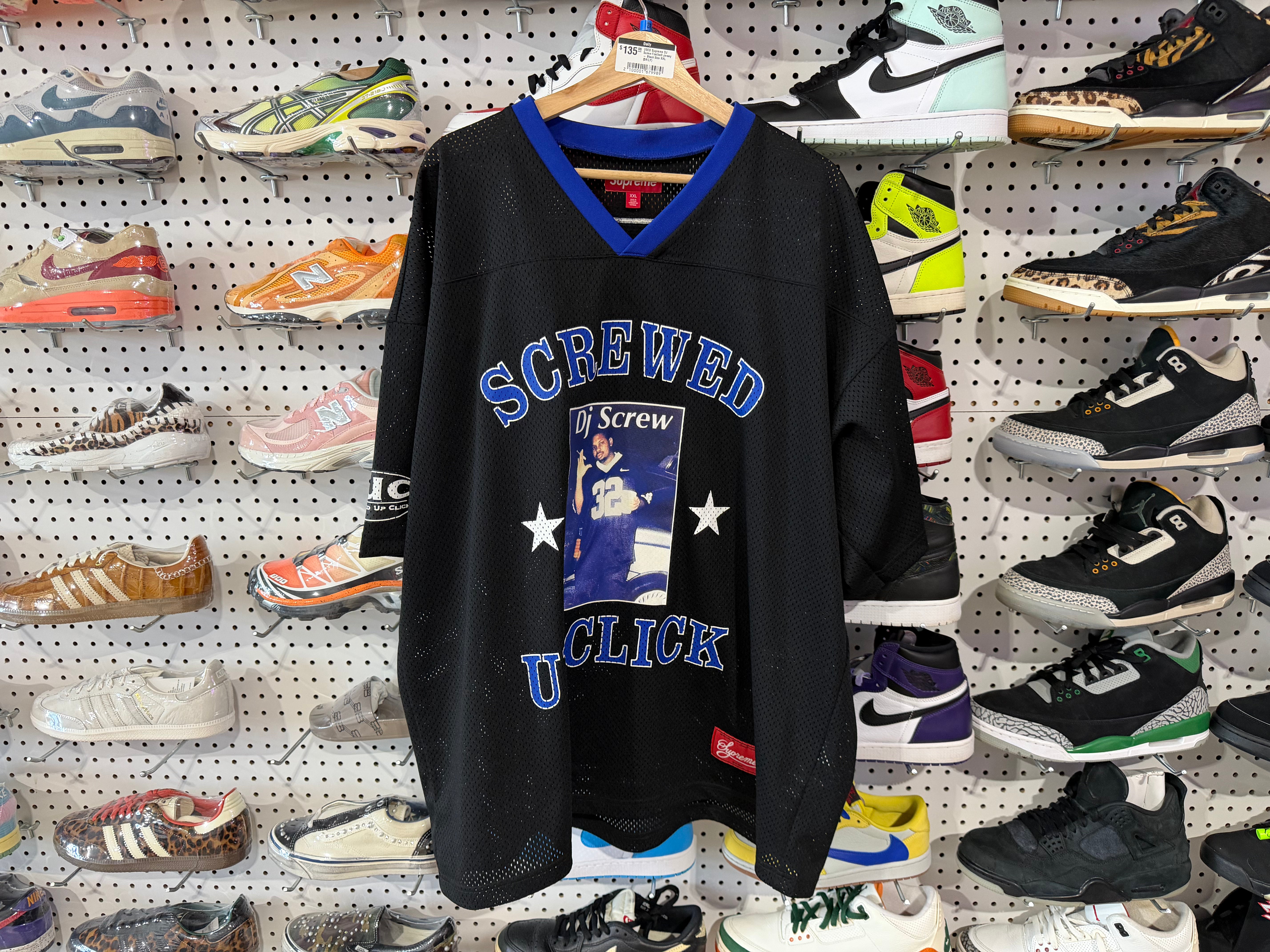 USED Supreme DJ Screw Football Jersey - Black Size XXL