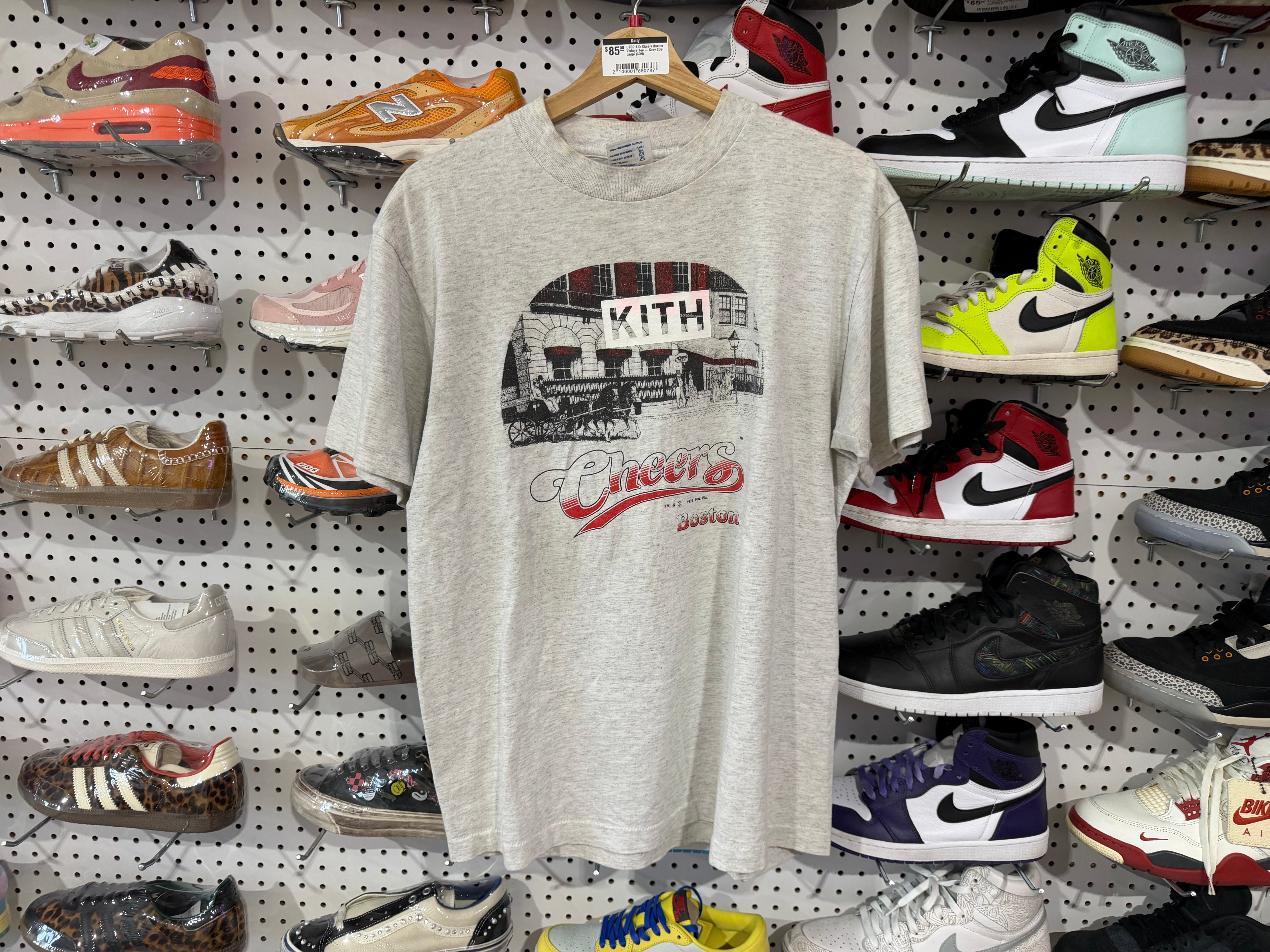 USED Kith Cheers Boston Vintage Tee - Grey Size Large