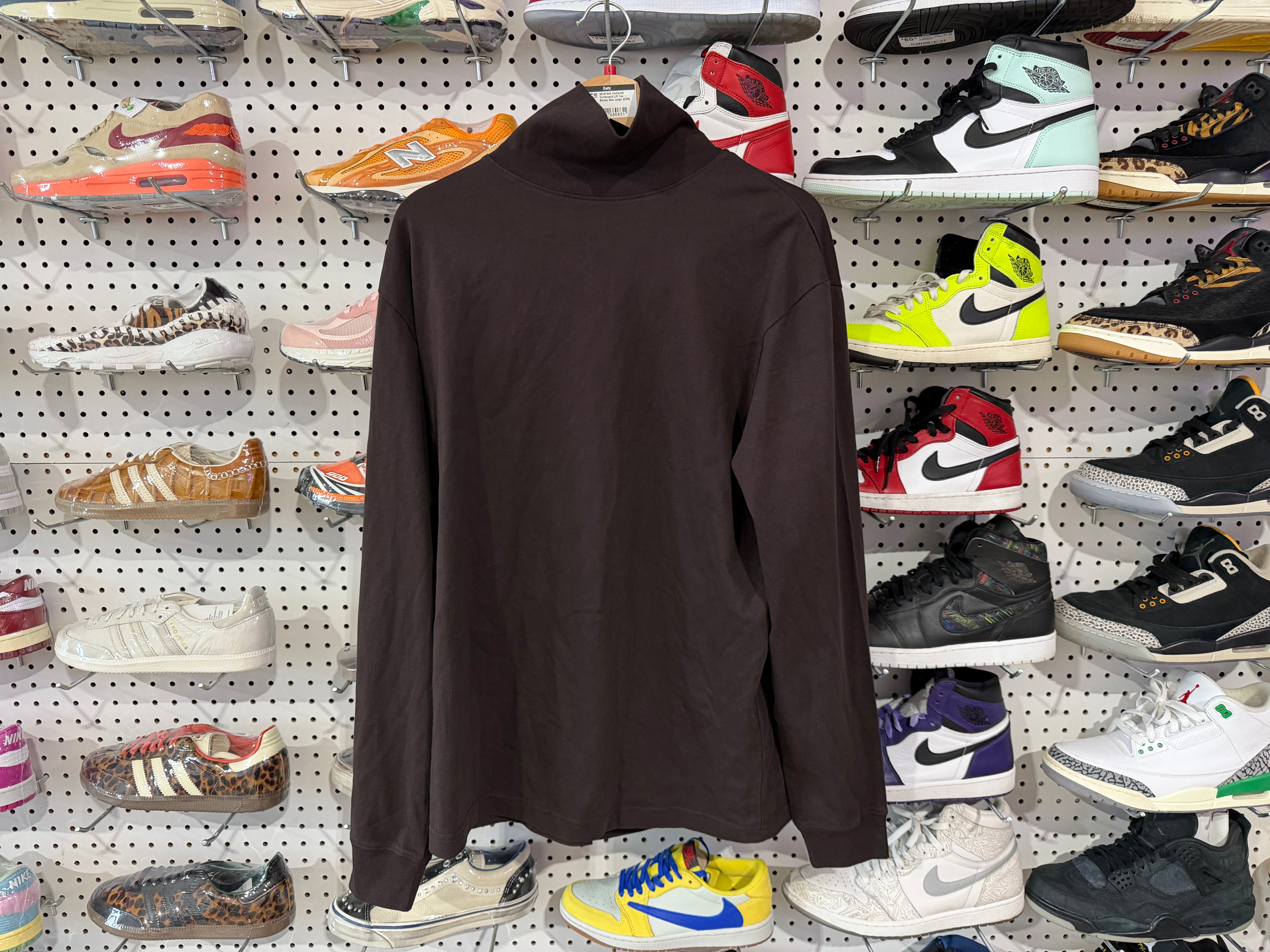 NEW Kith Cortlandt Turtleneck L/S Tee - Brown Size Large