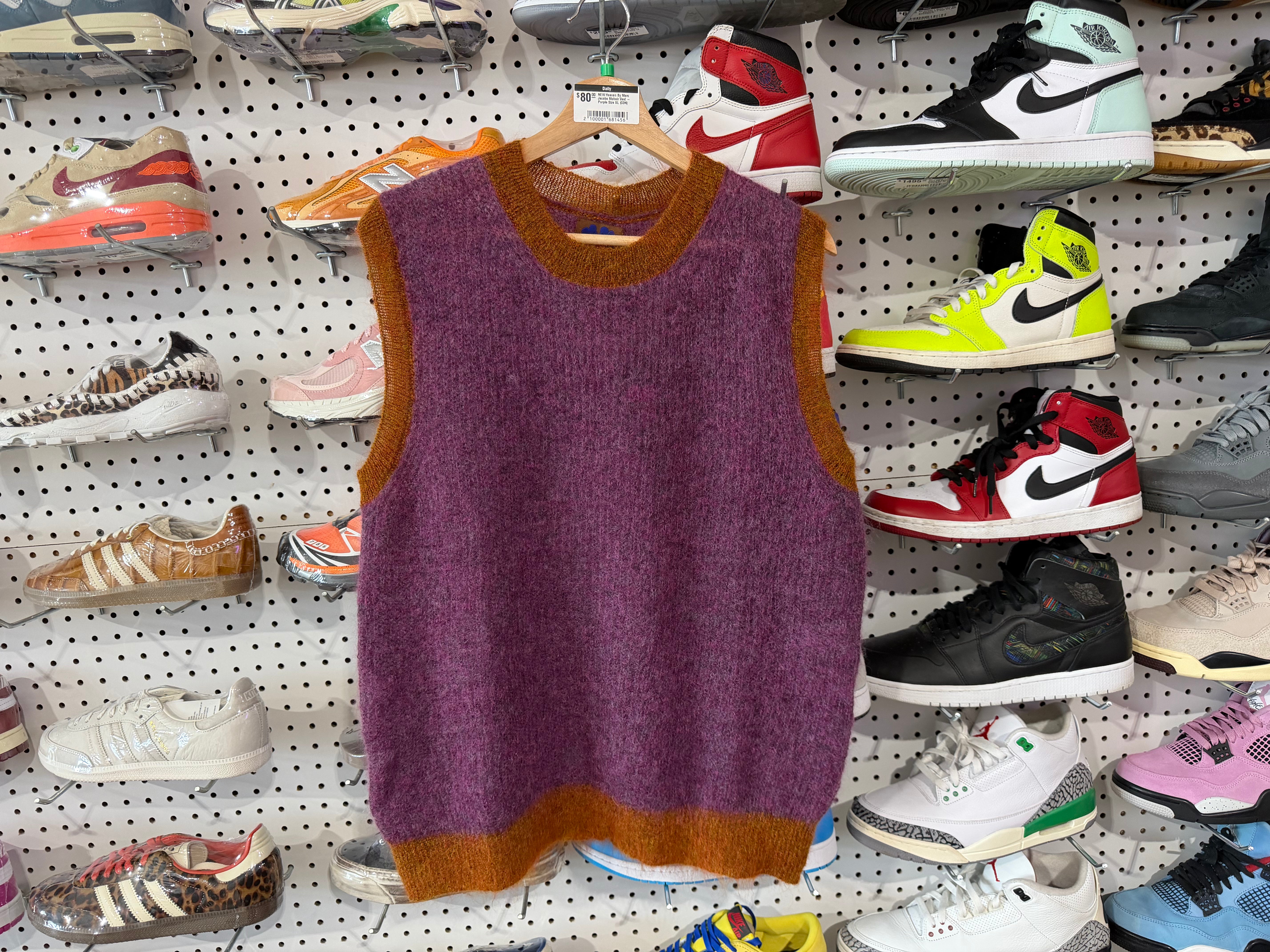 NEW Heaven By Marc Jacobs Mohair Vest - Purple Size XL