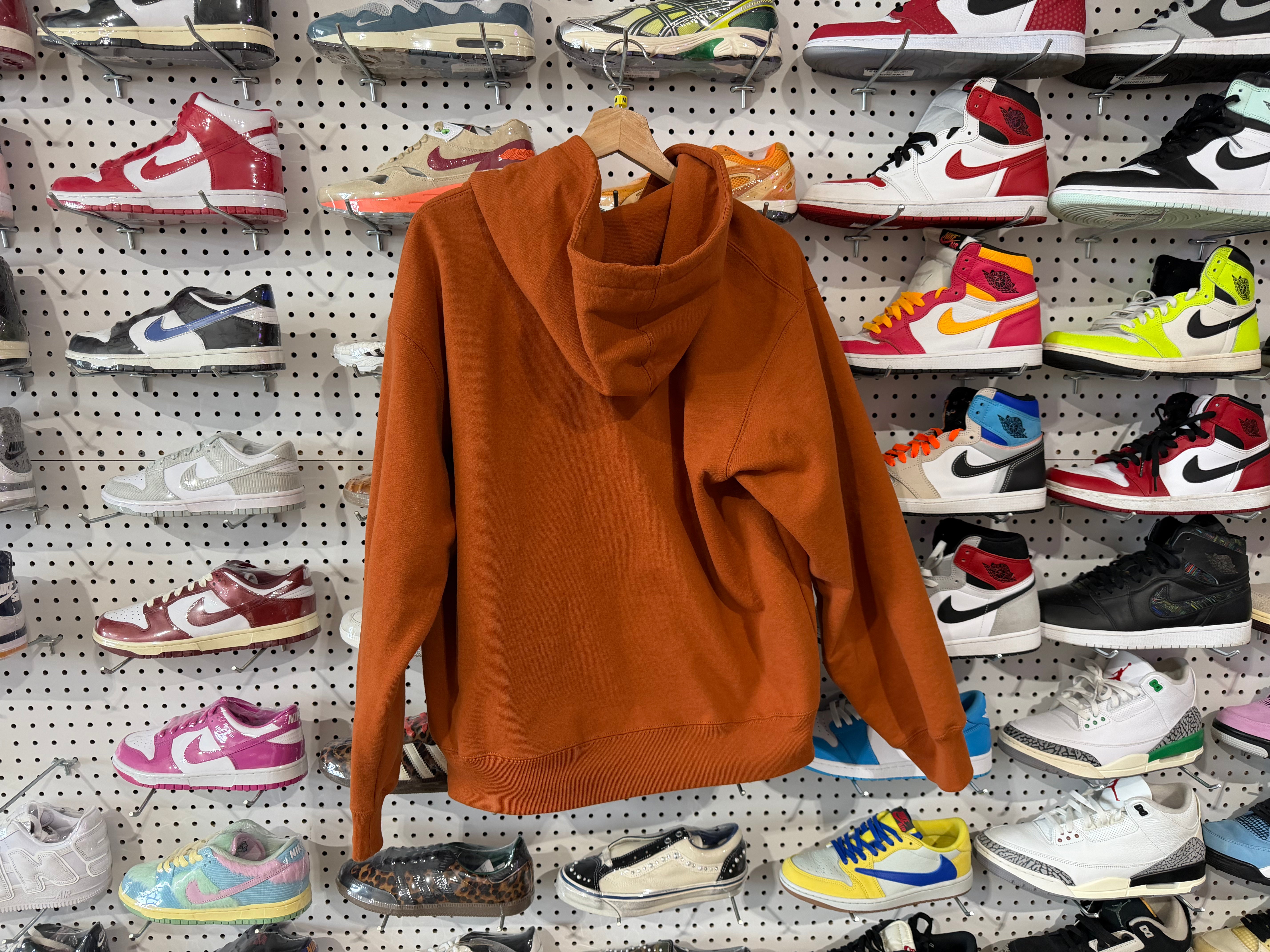 USED Supreme College Zip Up Hoodie - Rust Size Medium