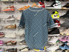 USED Supreme x Louis Vuitton Jacquard Denim Baseball Jersey - Blue Size Medium