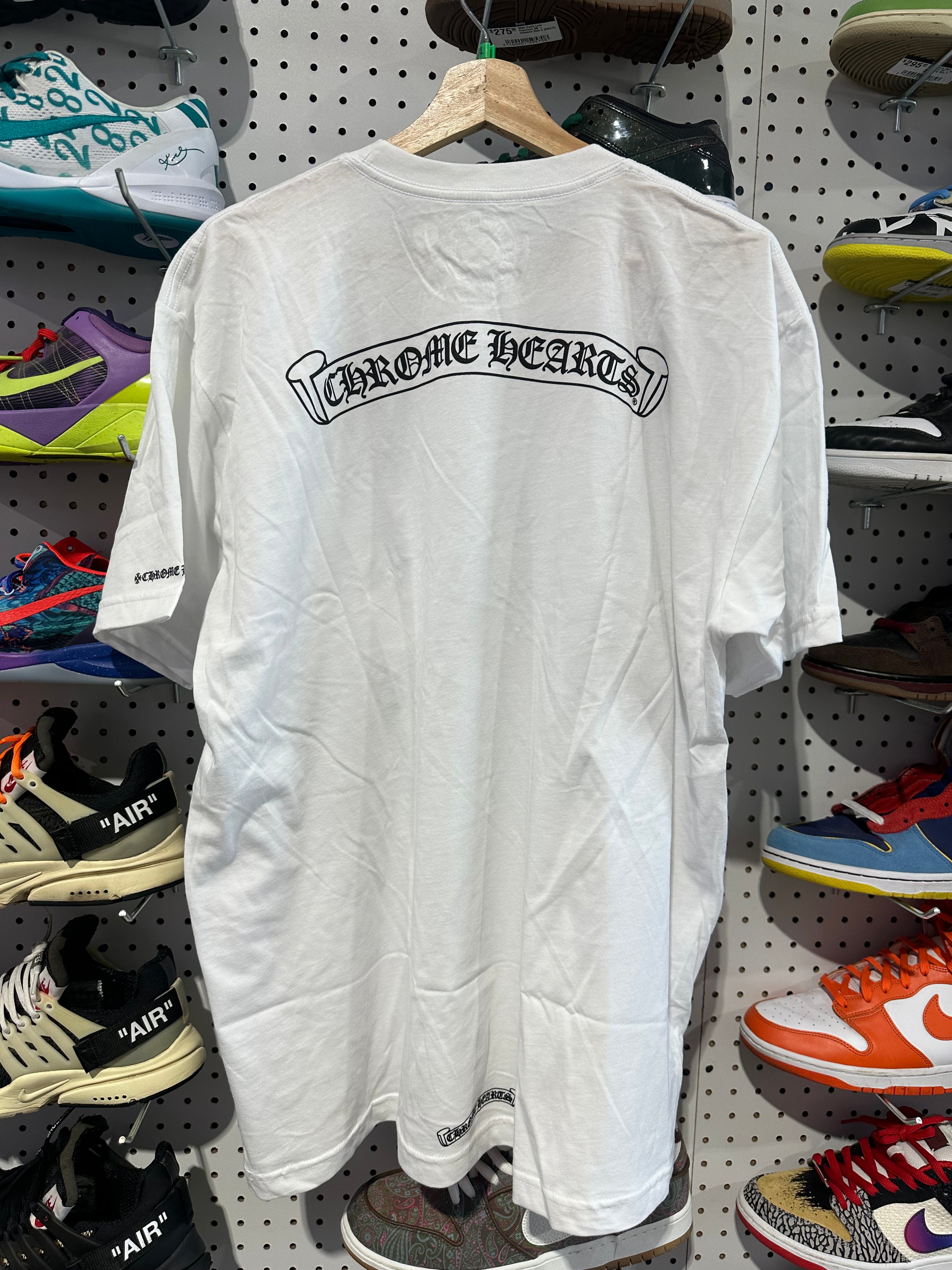 NEW Chrome Hearts Scroll Pocket Tee - White Size XL