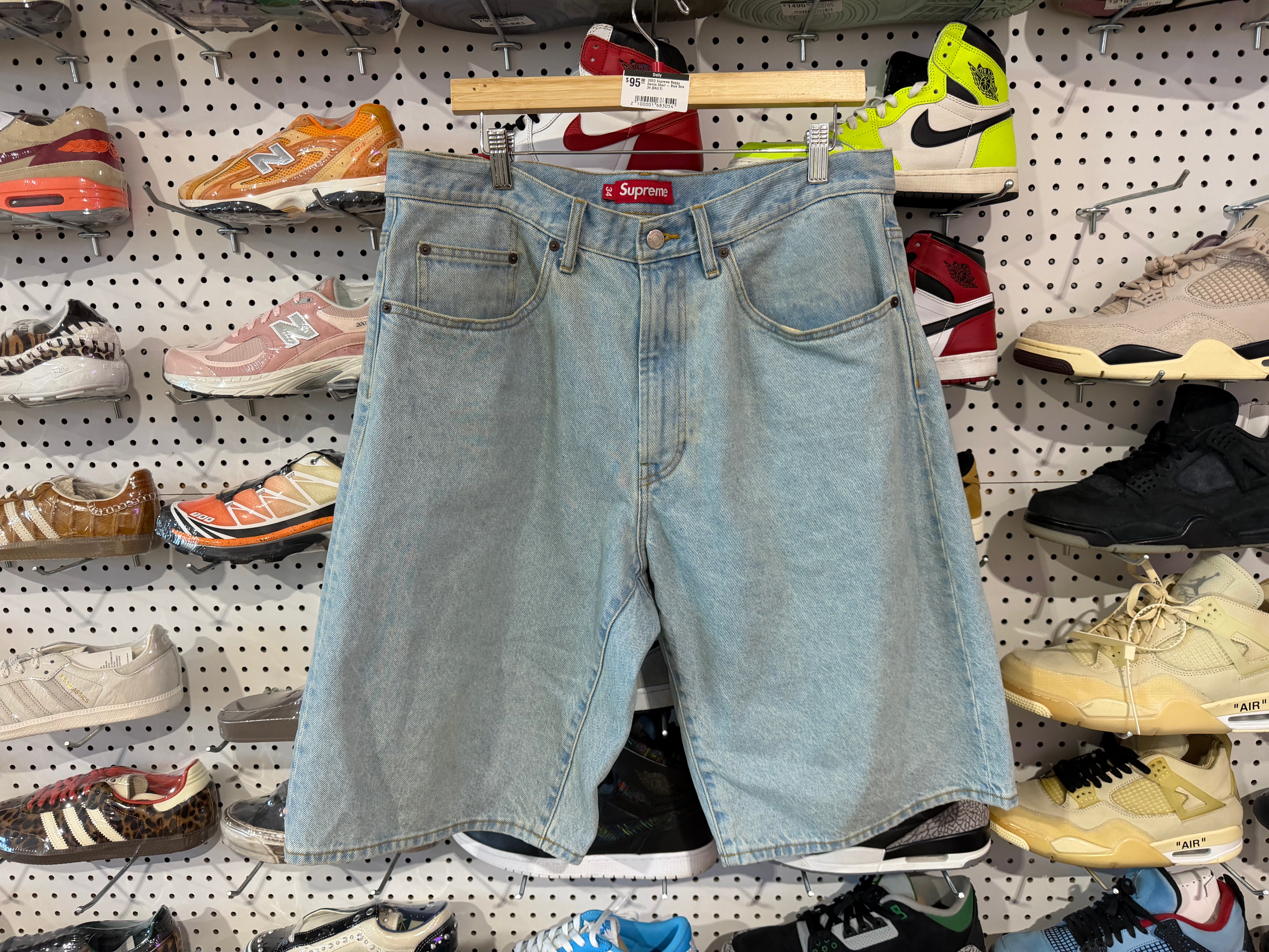 USED Supreme Baggy Denim Short - Blue Size 34