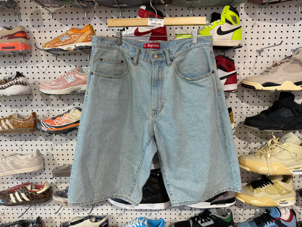 USED Supreme Baggy Denim Short - Blue Size 34