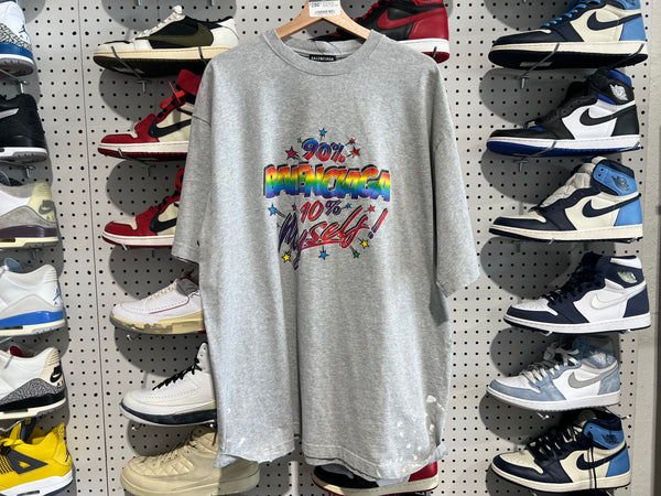 NEW Balenciaga Vintage 90% tee - Grey  Size Large