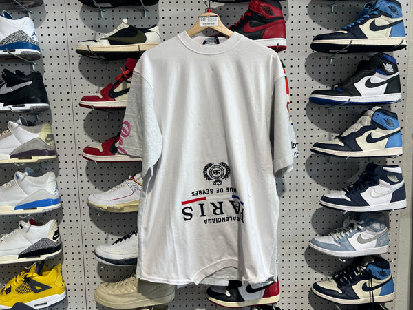 NEW Balenciaga Mix Vintage Tee - White/Grey Size 2 (fits like a Large) (CON)