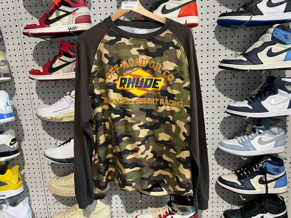 NEW Rhude Black Hills L/S Tee - Camo/Brown