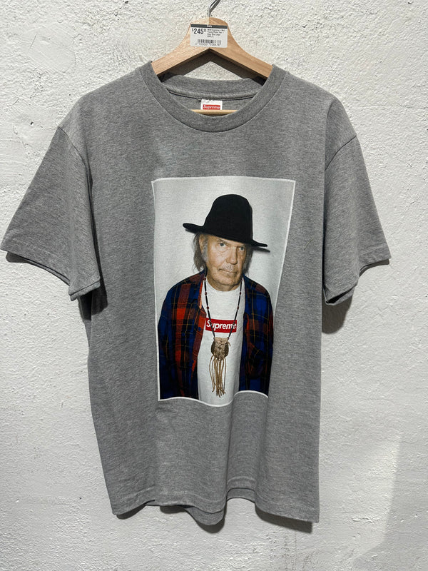 NEW Supreme x Neil Young Photo Tee - Grey Size Large