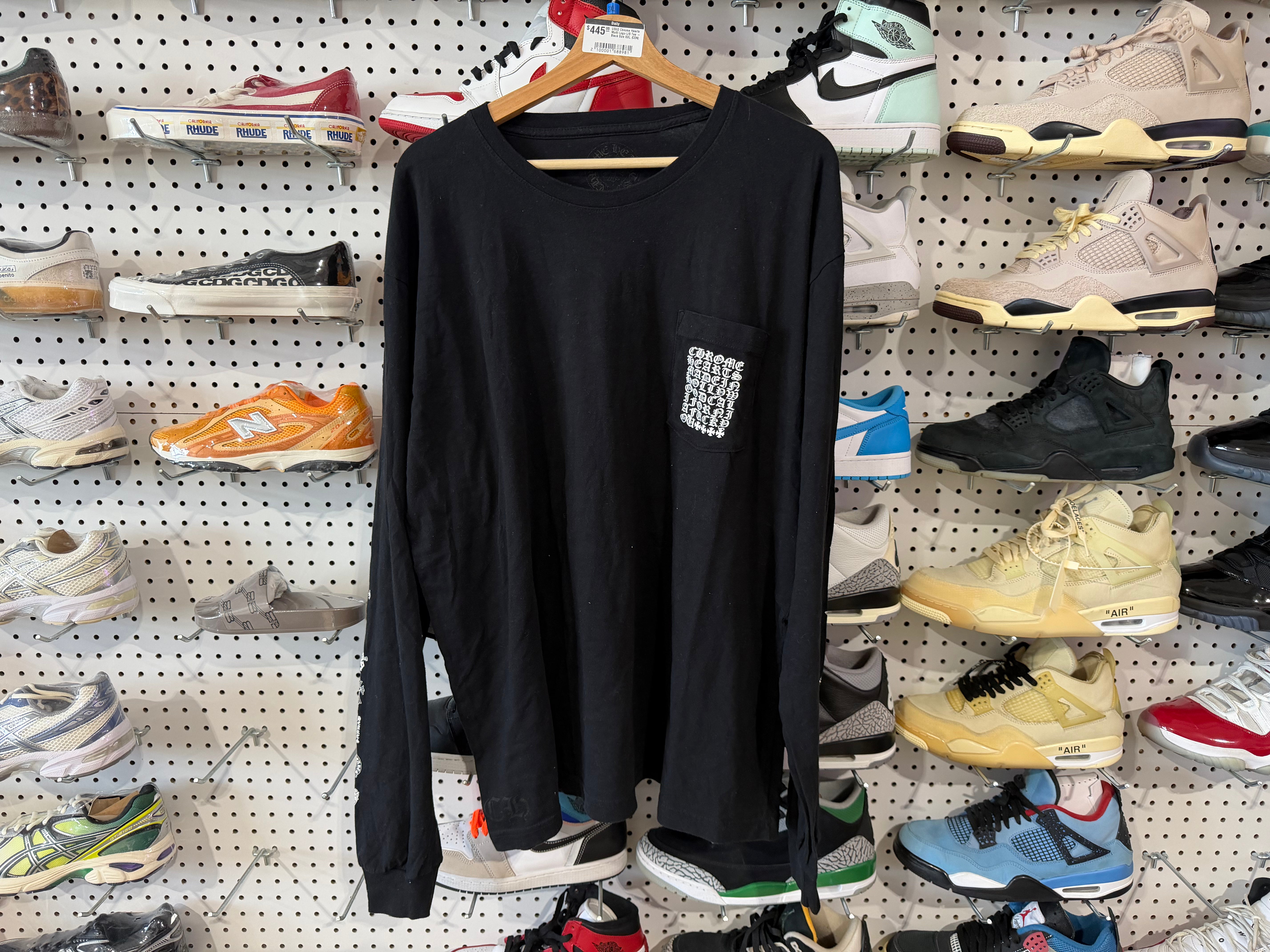 USED Chrome Hearts Multi Logo L/S Tee - Black Size XXL