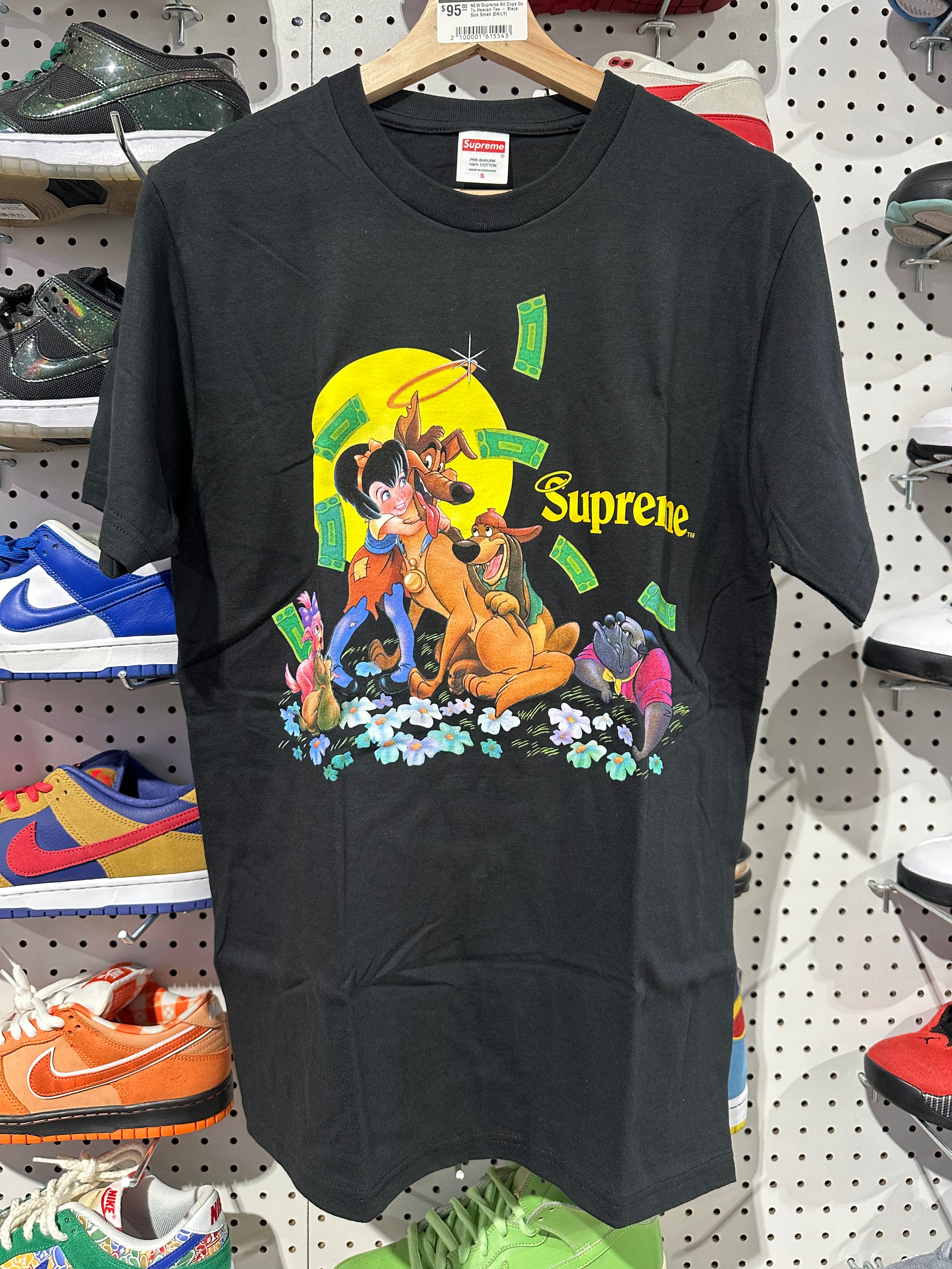 NEW Supreme All Dogs Go To Heaven Tee - Black Size Large