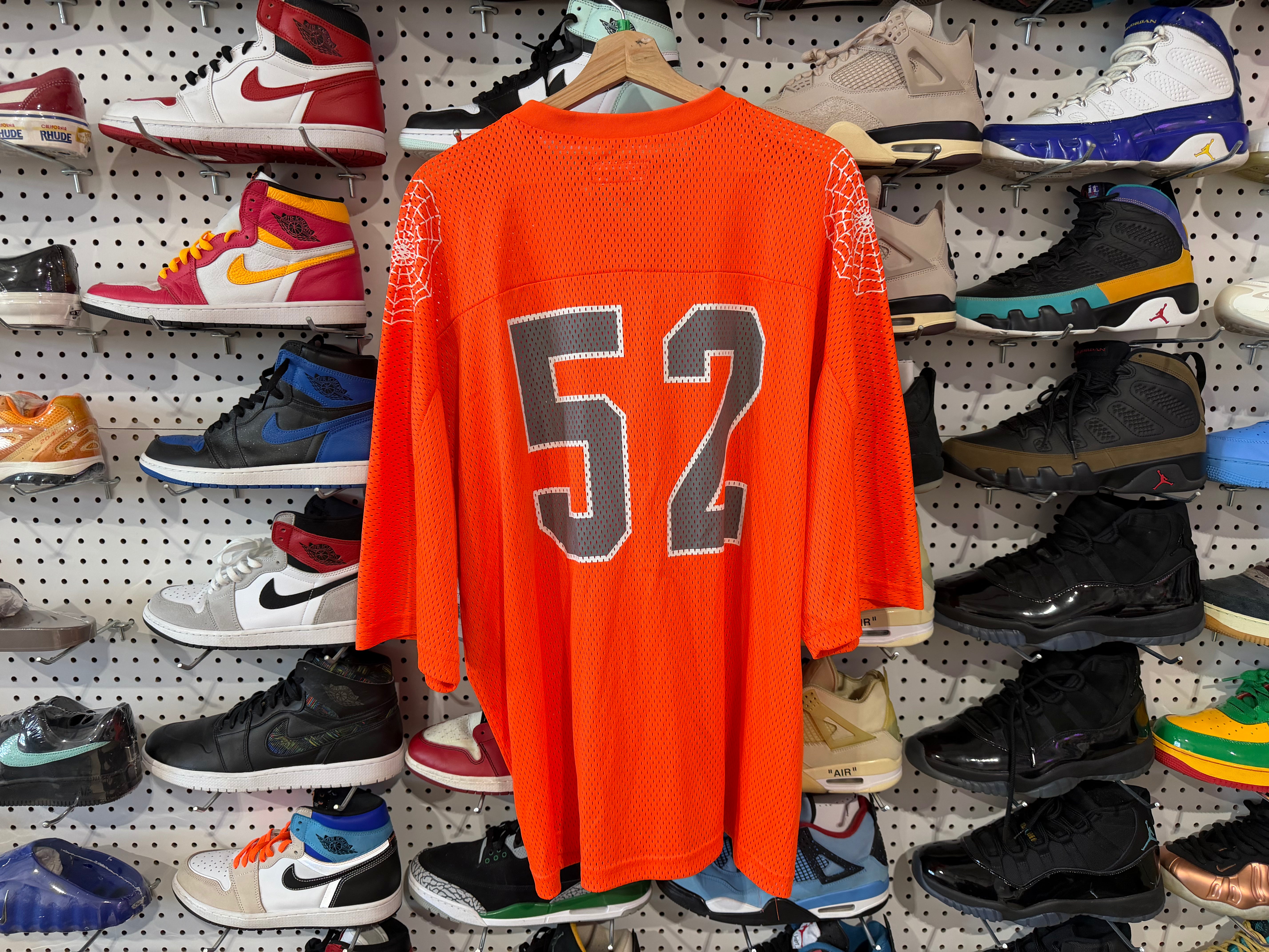 USED Supreme Spiderweb Football Jersey - Orange Size XL