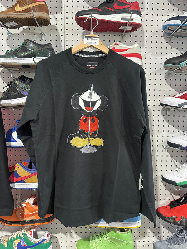 NEW Supreme x NUMBER NINE Mickey Raglans LS Tee - Black Size Medium