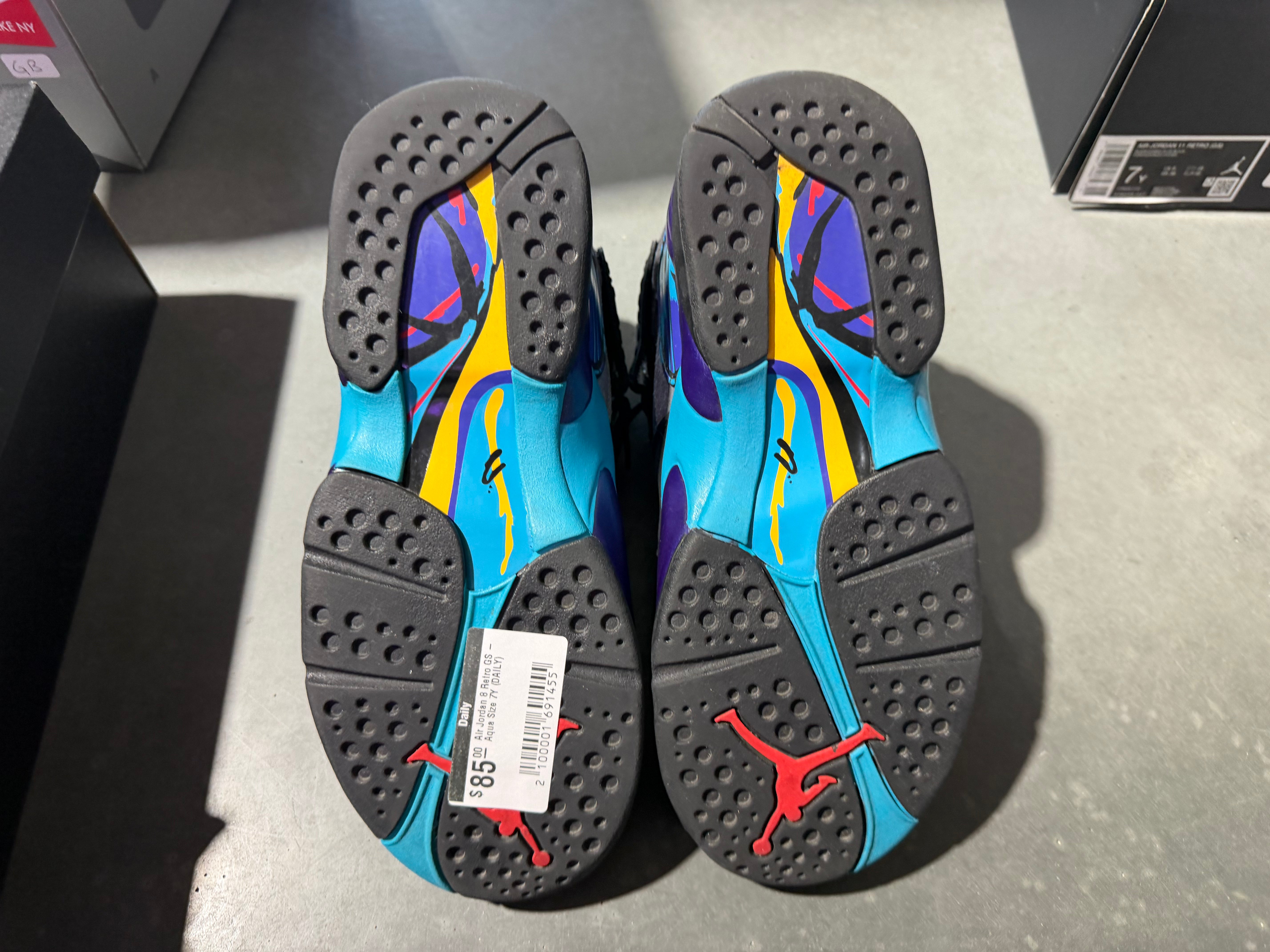 Air Jordan 8 Retro GS -  Aqua Size 7Y