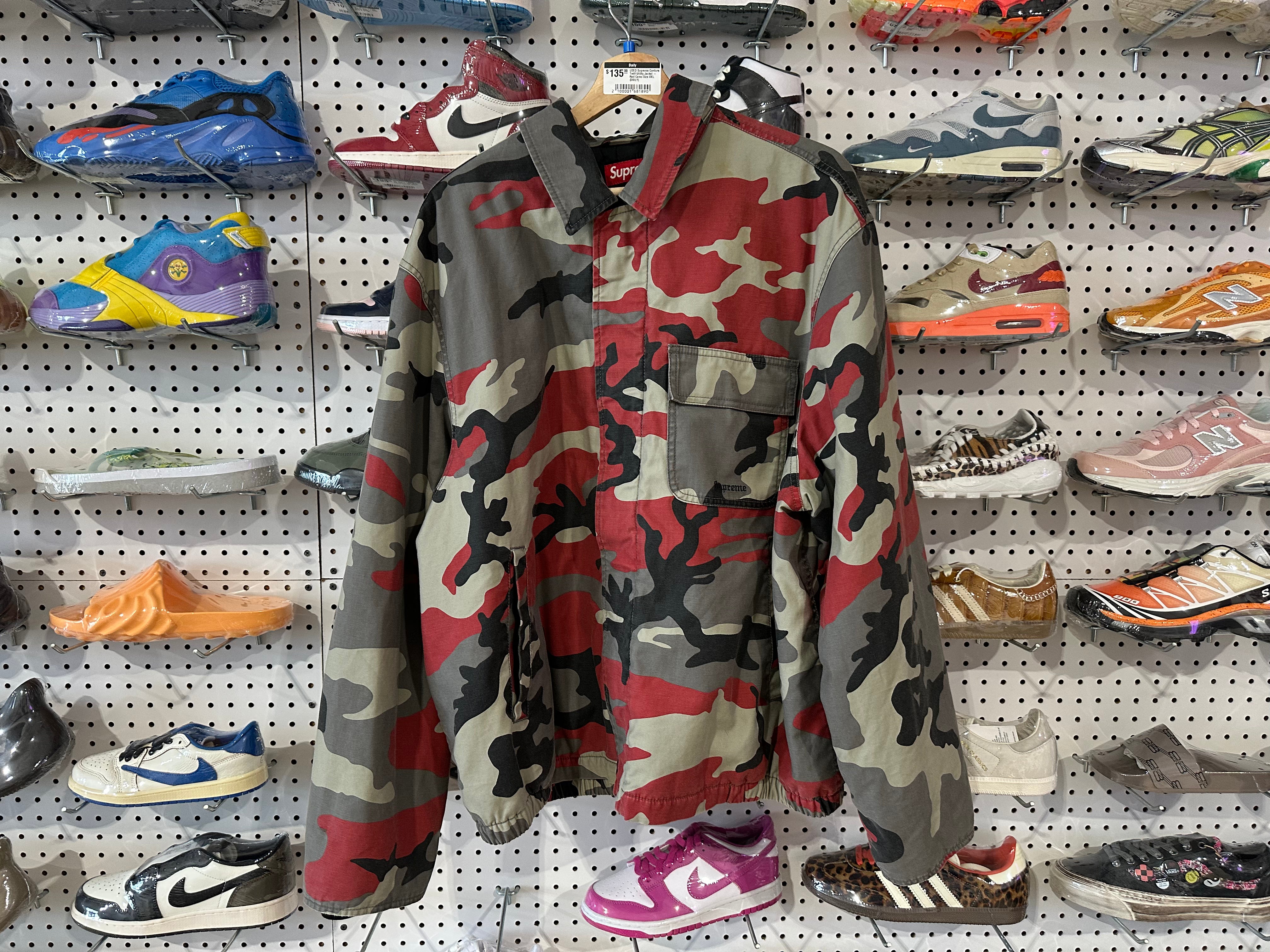 USED Supreme Cordura Twill Utility Jacket - Red Camo Size XXL