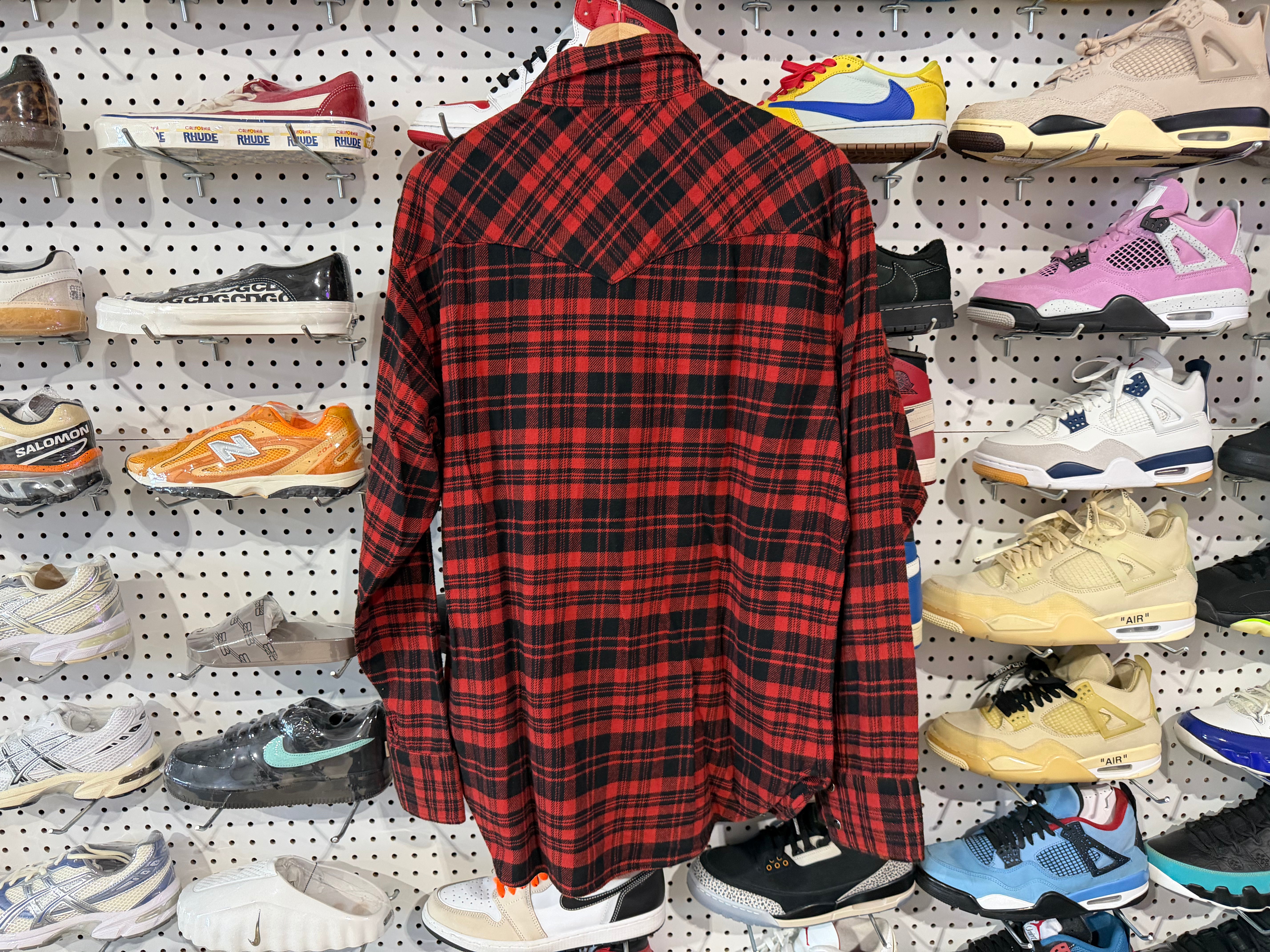 USED Saint Laurent Flannel Shirt - Red Size Large