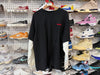 USED Supreme Double Layer L/S Tee - Black/White Size XL