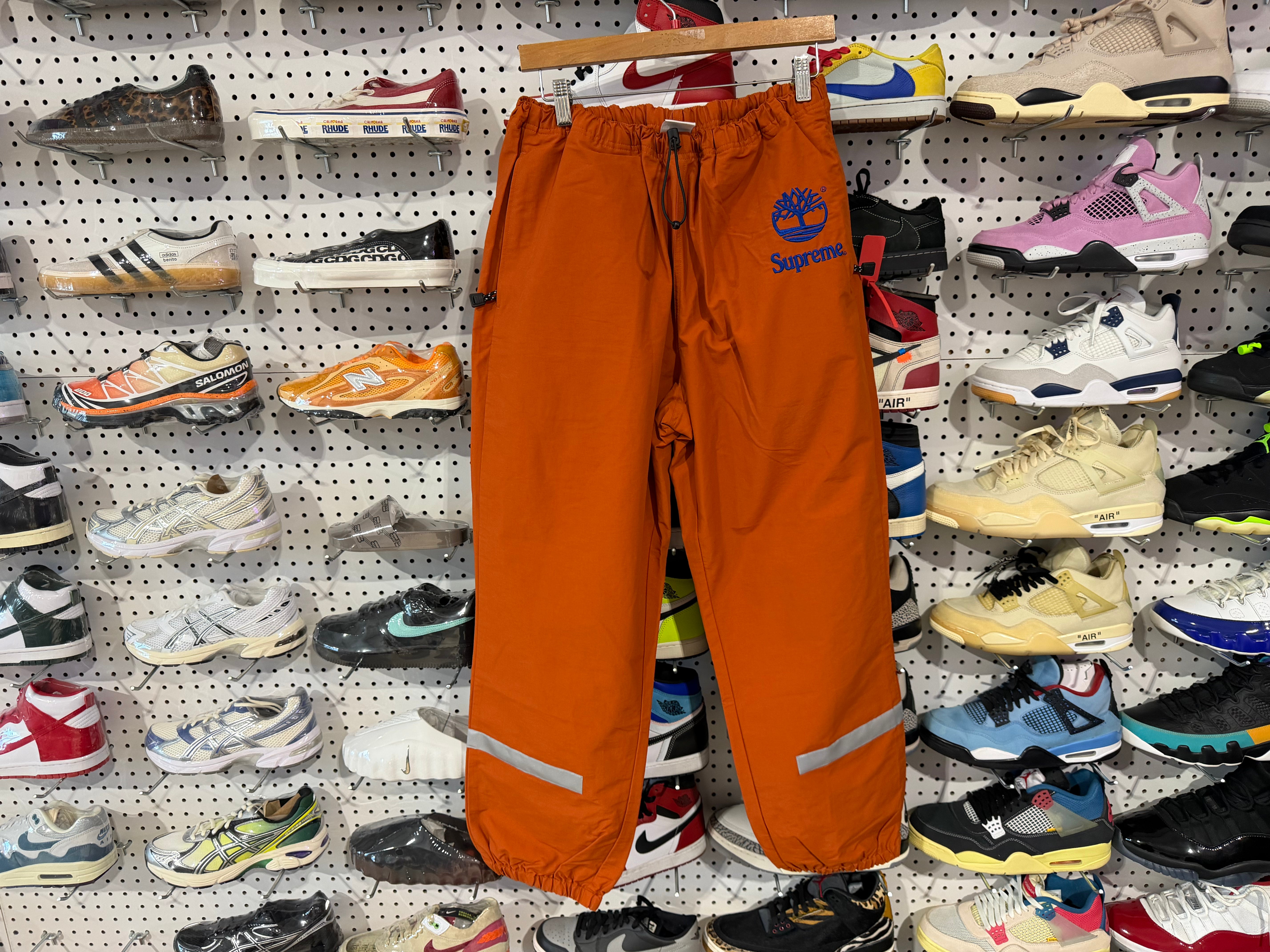 USED Supreme x Timberland Reflective Taping Pants - Orange Size XL
