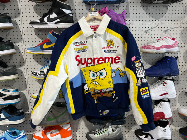 NEW Supreme x Spongebob x Jeff Hamilton Racing Jacket - White Medium