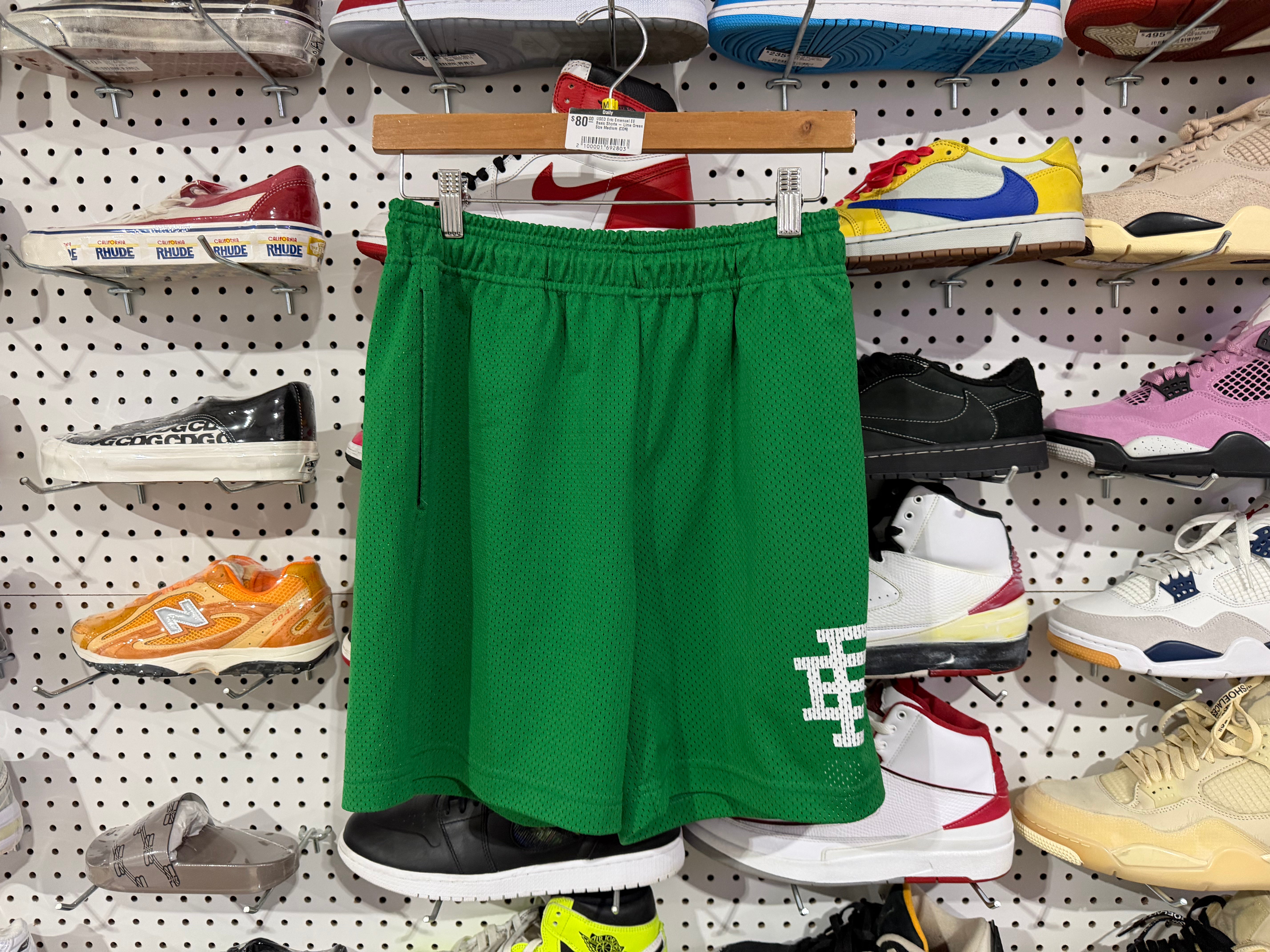 Eric Emanuel EE Basic Shorts - Lime Green Size Medium